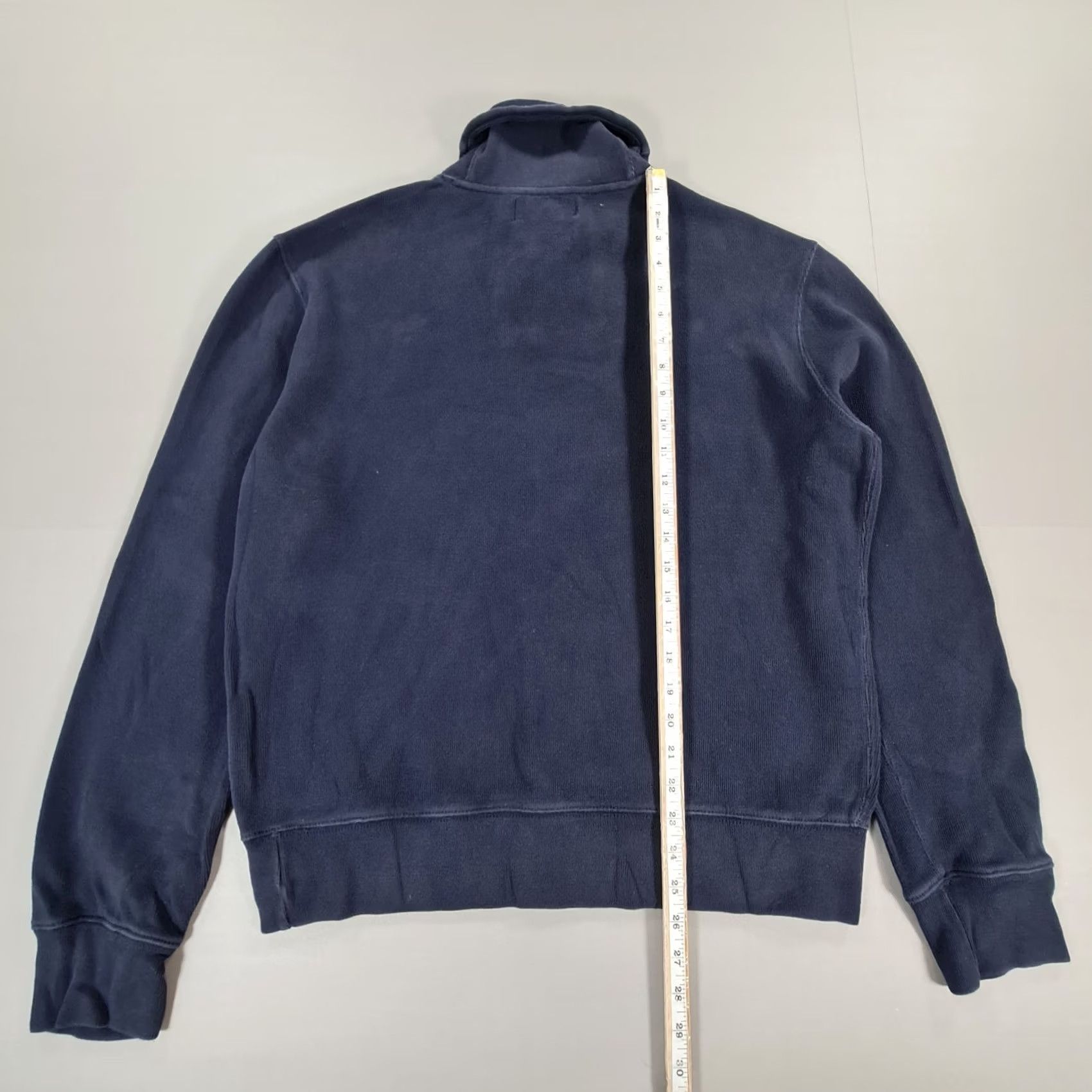 Polo Ralph Lauren VINTAGE Polo Ralph Lauren Jumper Mens Shawl Neck Navy Blue Large Cotton Pullover Knitted Logo Size US L / EU 52-54 / 3 - 7 Thumbnail