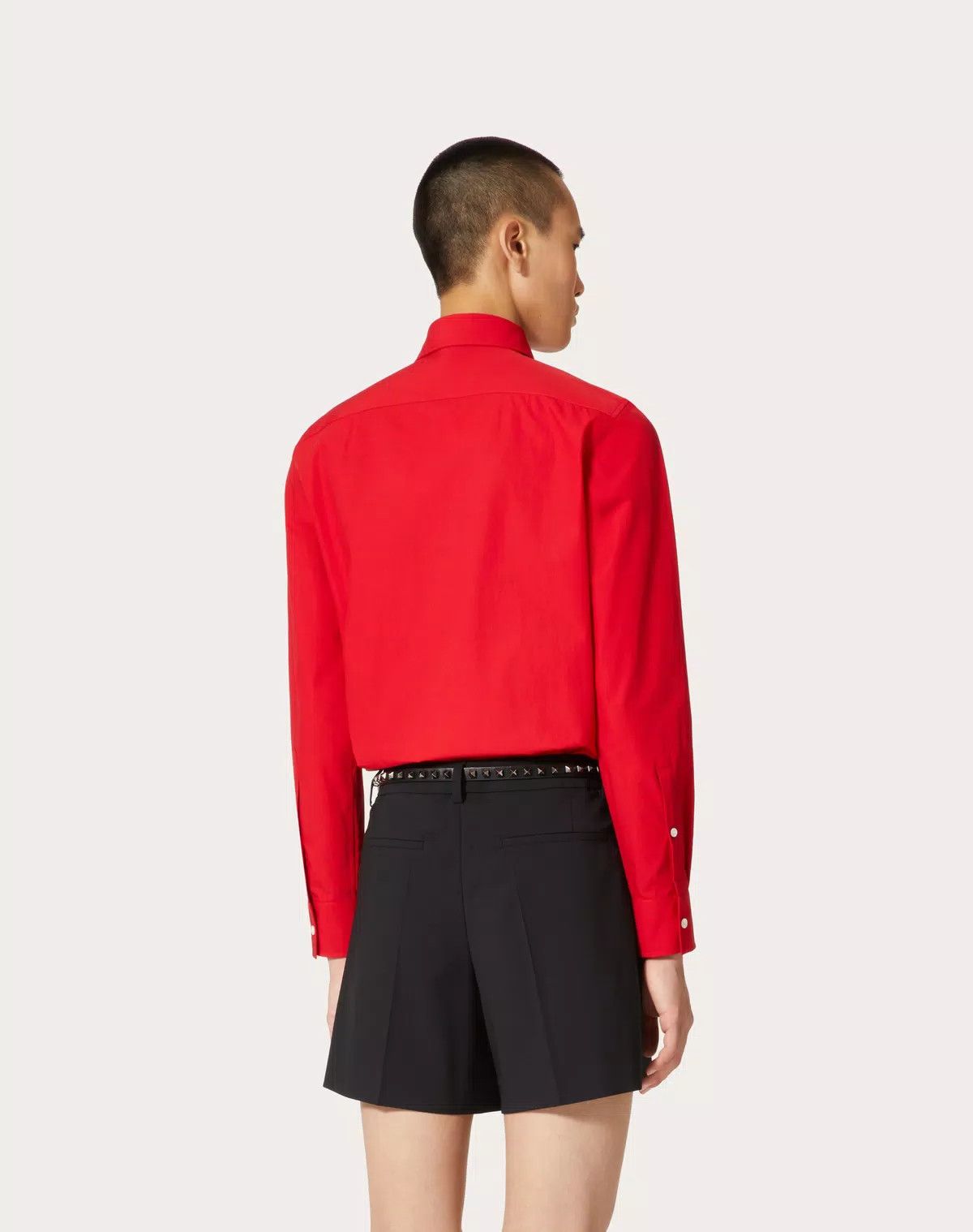 Valentino oc11z0725 Heavy Cotton Poplin Long Sleeve Shirt in Red Size US M / EU 48-50 / 2 - 5 Thumbnail