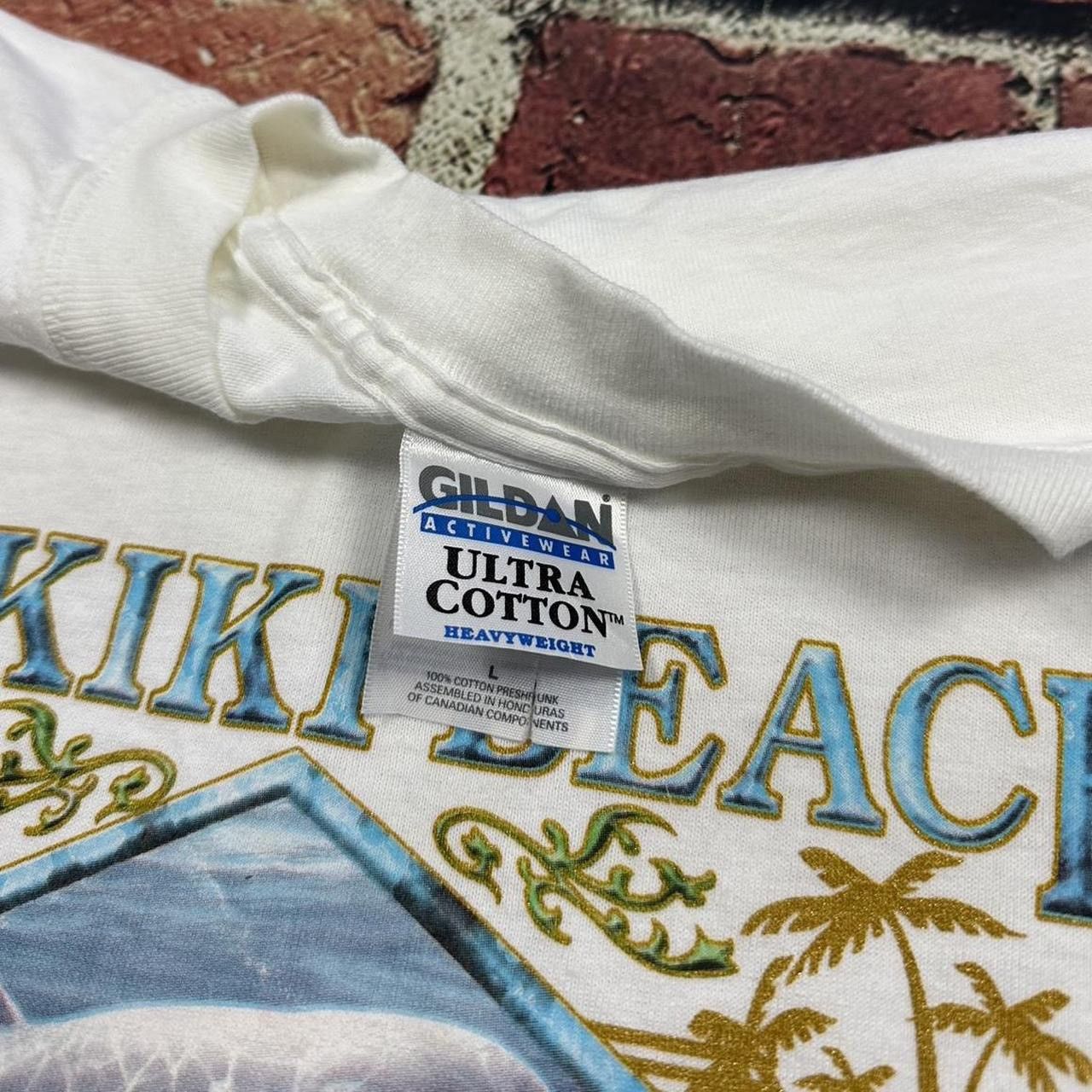 Gildan Vintage Waikiki Beach Hawaii Dolphin Ocean Y2K 90s Surf Tee Size US L / EU 52-54 / 3 - 5 Thumbnail
