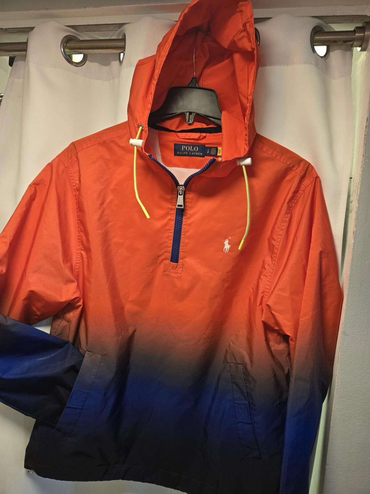 Polo Ralph Lauren Polo Ralph Lauren Half-Zip Rain Hoodie in Orange and Blue Size US S / EU 44-46 / 1 - 2 Thumbnail