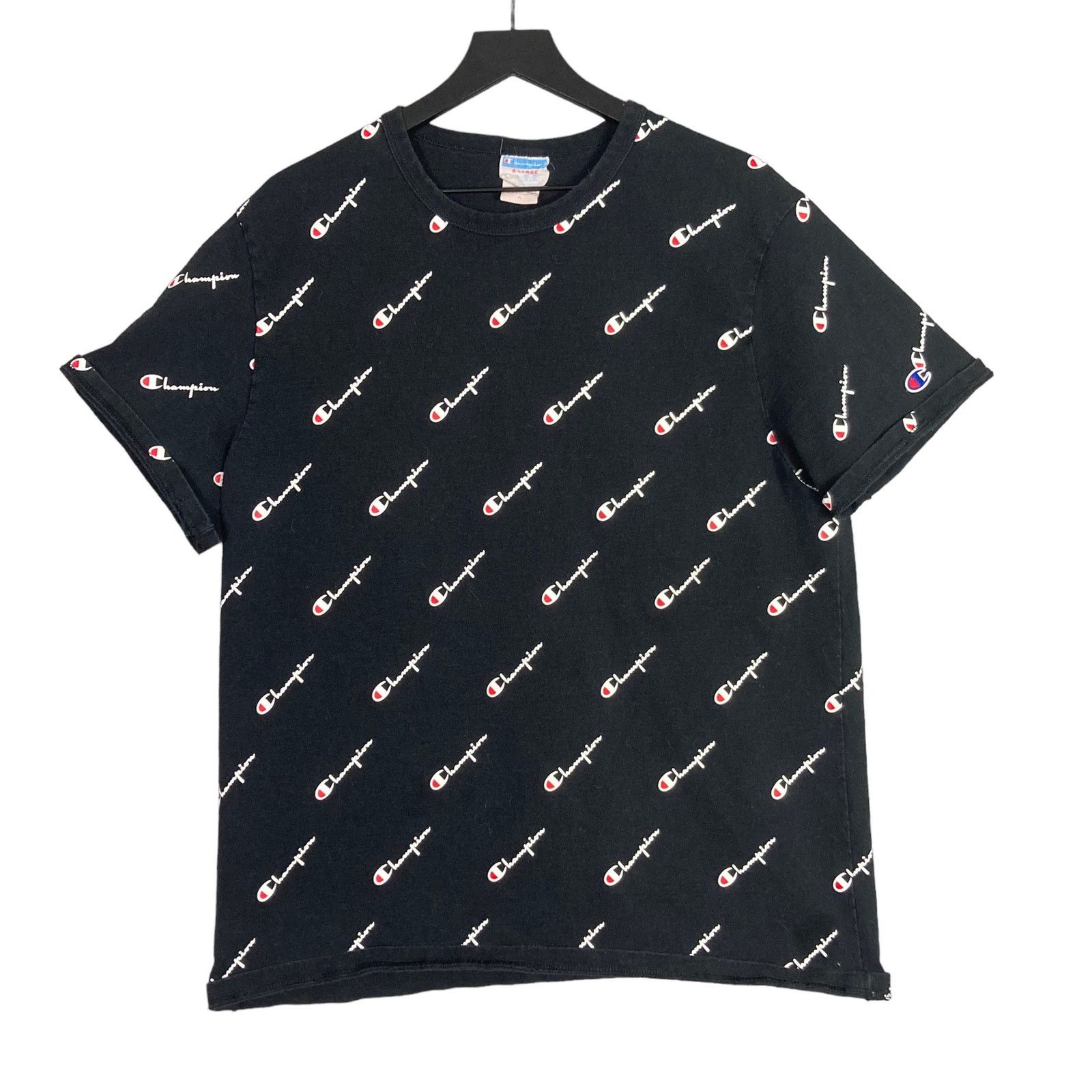 Champion Champion Heritage XL Black T-Shirt All Over Logo Print Size US XL / EU 56 / 4 - 1 Thumbnail
