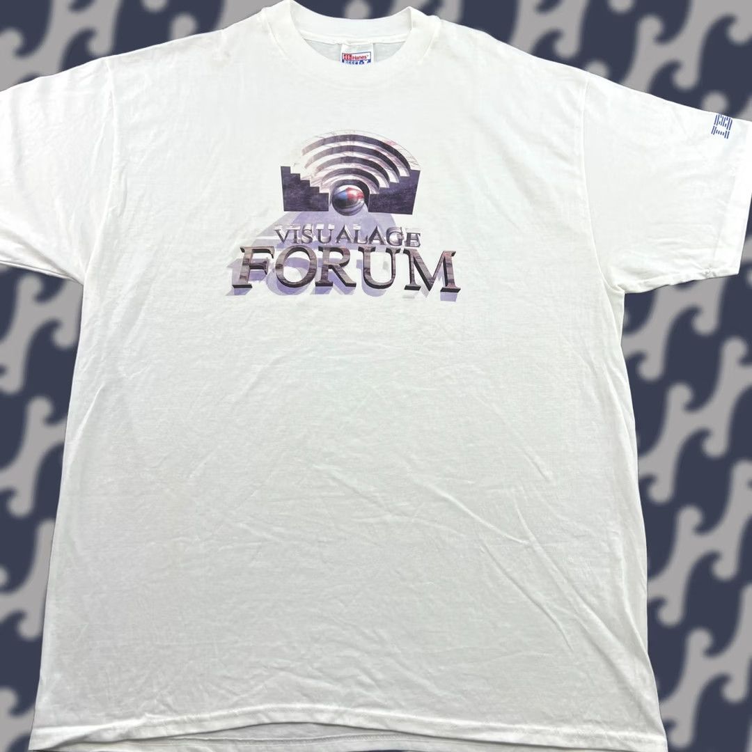 Hanes VINTAGE IBM 1997 World Tour T-Shirt Mens XL Visualage Forum White Tee 90s Hanes Size US XL / EU 56 / 4 - 1 Thumbnail