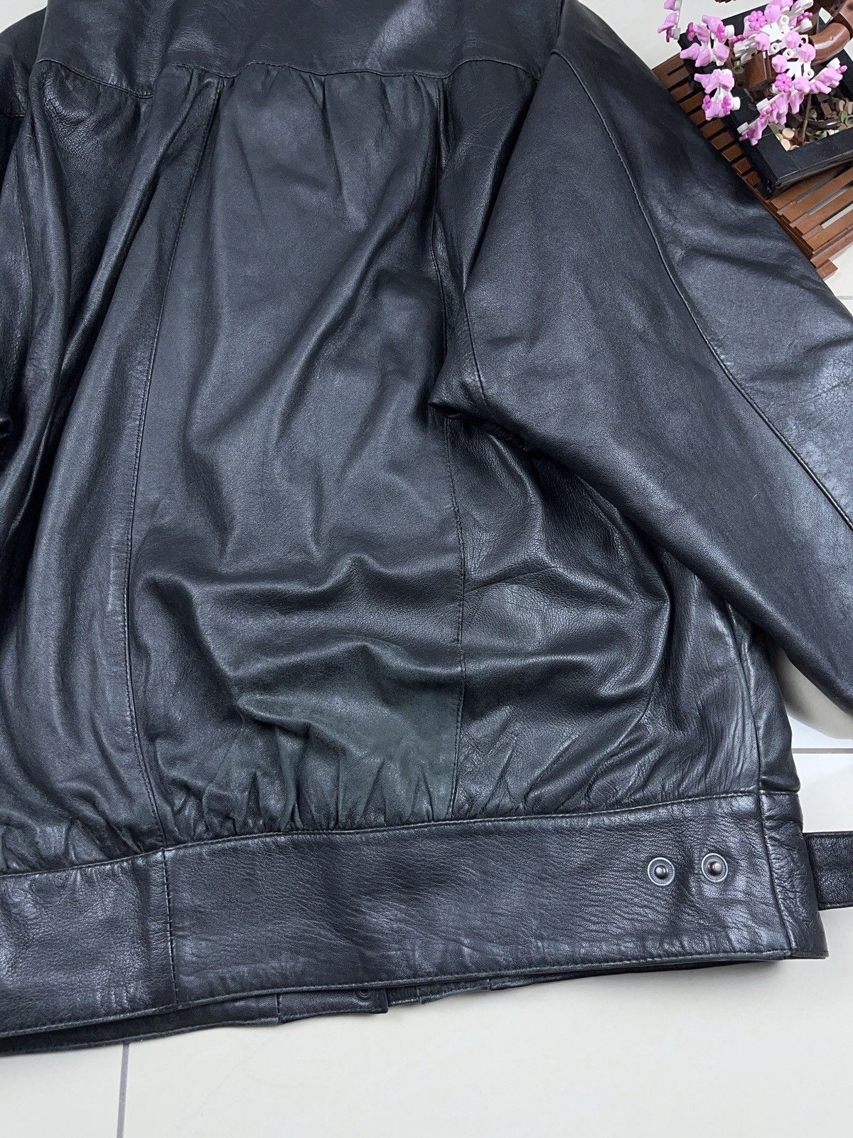 Genuine Leather × Vintage ➕ vintage sick fit boxy genuine leather avant garde jacket Size US L / EU 52-54 / 3 - 7 Thumbnail