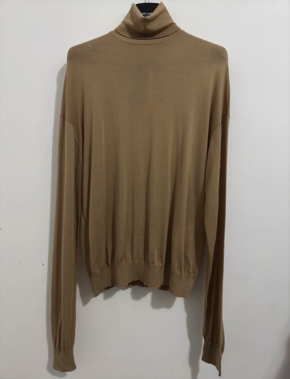 Saint Laurent Paris Saint Laurent 23FW Wool Camel Embroidered Turtleneck Sweater Size US S / EU 44-46 / 1 - 1 Thumbnail