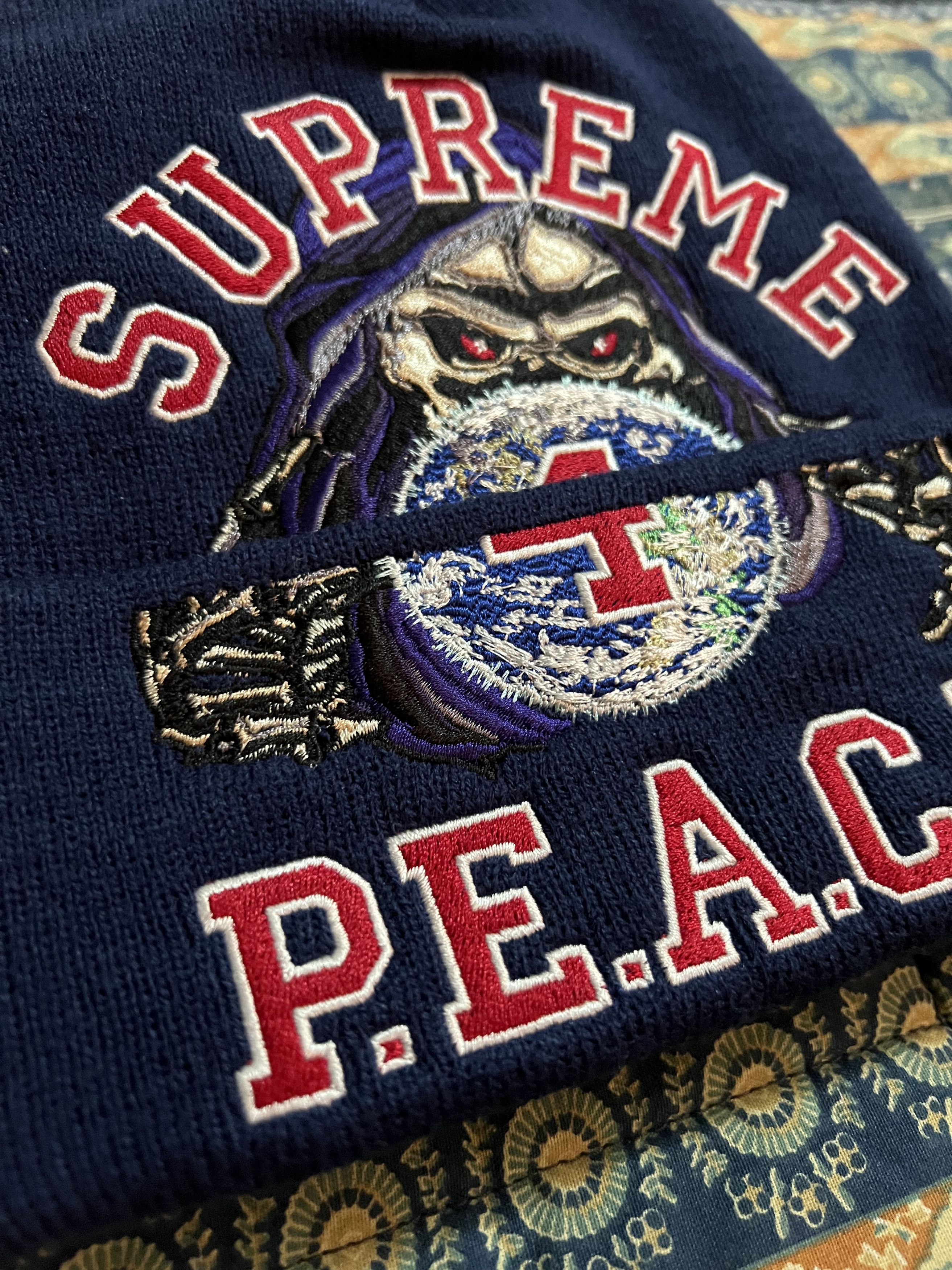 Supreme Supreme 4 Peace Embroidered Beanie Size ONE SIZE - 4 Thumbnail