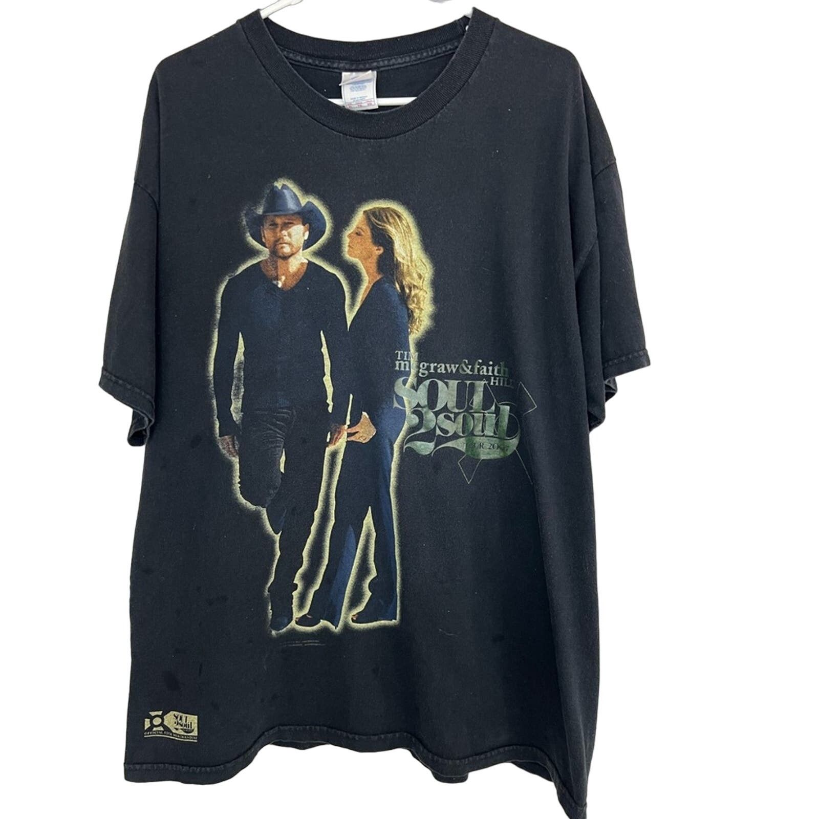 Vintage Vintage 2007 Tim McGraw & Faith Hill Shirt TENNESSEE RIVER Size US XL / EU 56 / 4 - 1 Thumbnail