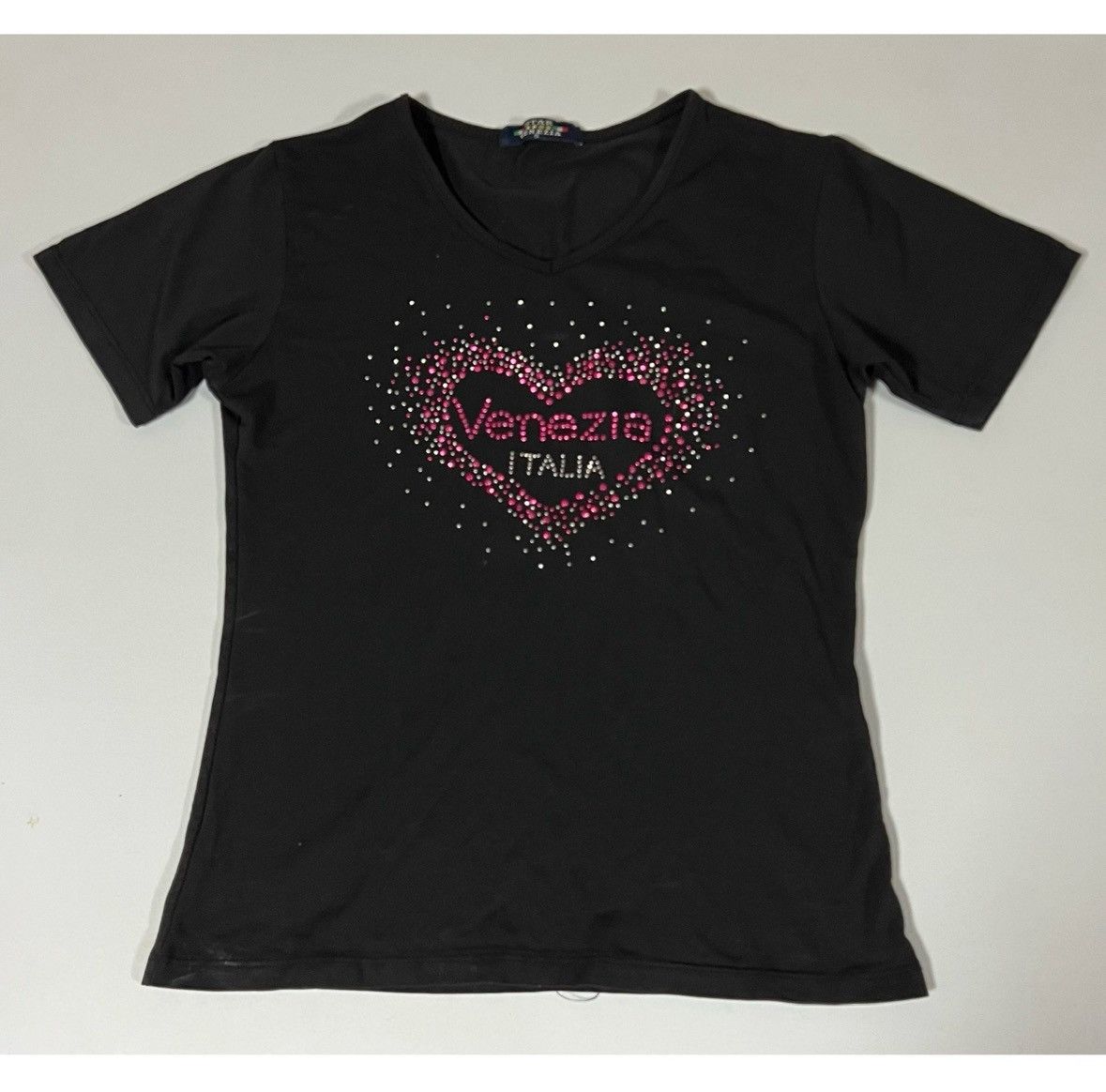 Barena Venezia Black Pink Diamond ‘Venezia Italia’ T-Shirt Top Tee Size S 💖 Size S / US 4 / IT 40 - 1 Thumbnail