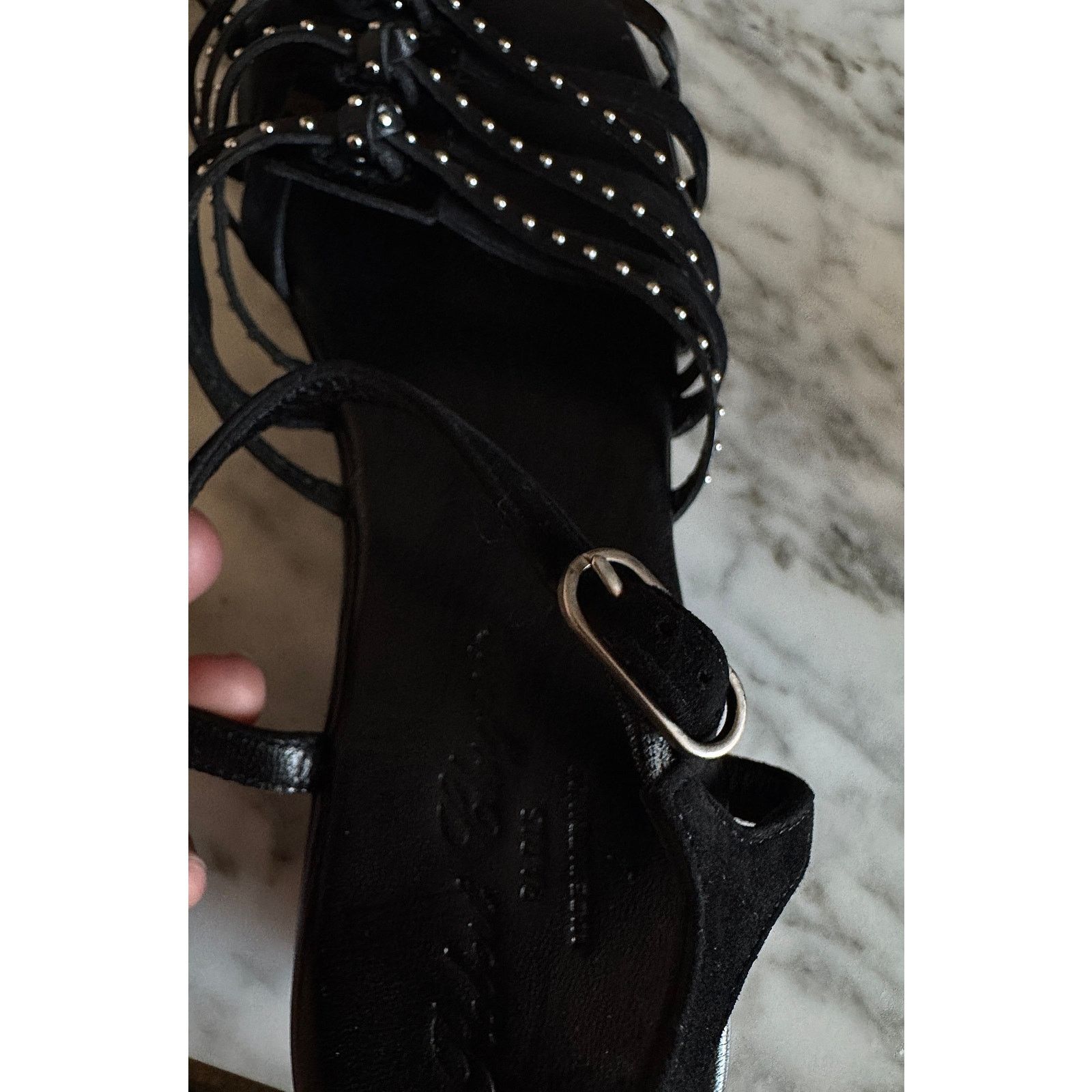 Robert Clergerie Robert Clergerie Flatform Sandals Black Leather Size US 9.5 / IT 39.5 - 2 Thumbnail