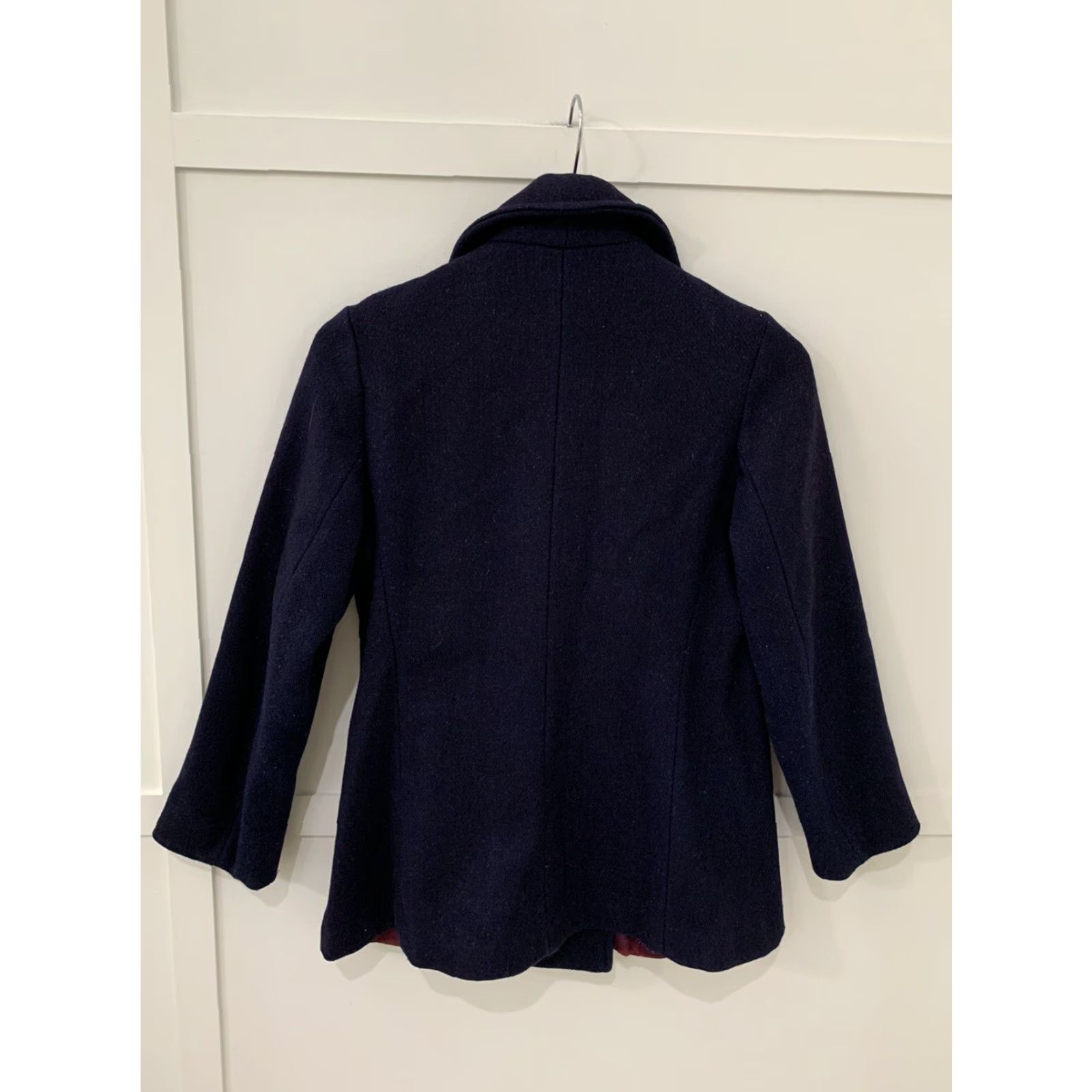 Sears VINTAGE Sears Fashions Wool Peacoat Jacket Womens 10 Navy Double Breasted 60s 70s Size L / US 10 / IT 46 - 2 Thumbnail