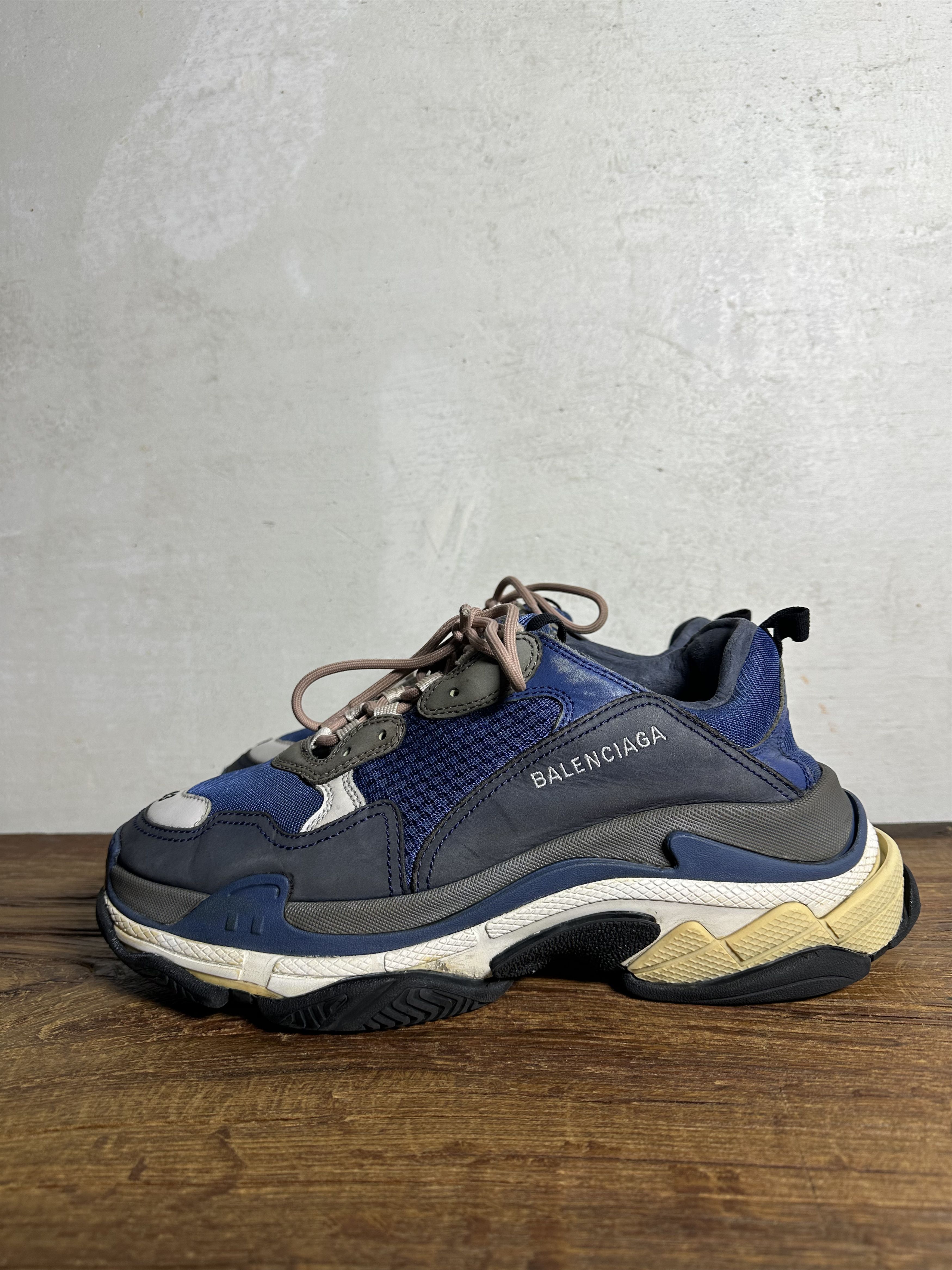 Balenciaga Balenciaga Balenciaga Triple S Nylon Blue Nylon Sneakers Size US 10 / EU 43 - 3 Thumbnail