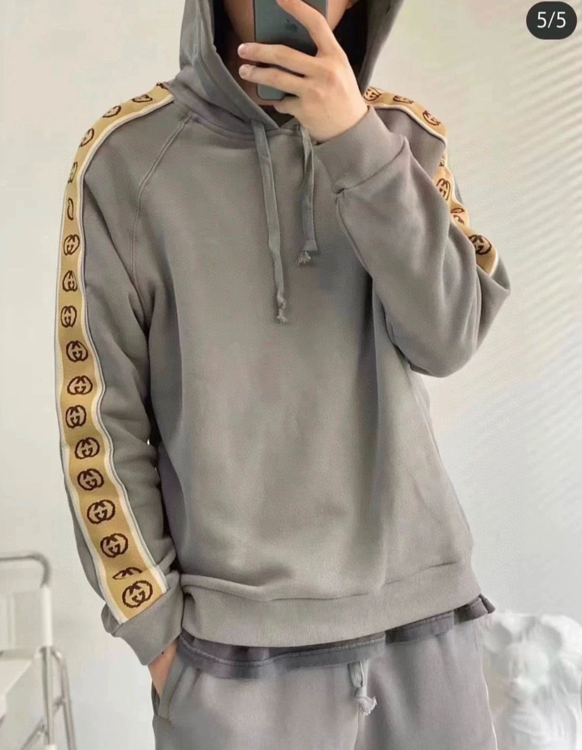 Gucci gucci gray brown hooded long sleeve sweatshirt Size US XS / EU 42 / 0 - 7 Thumbnail