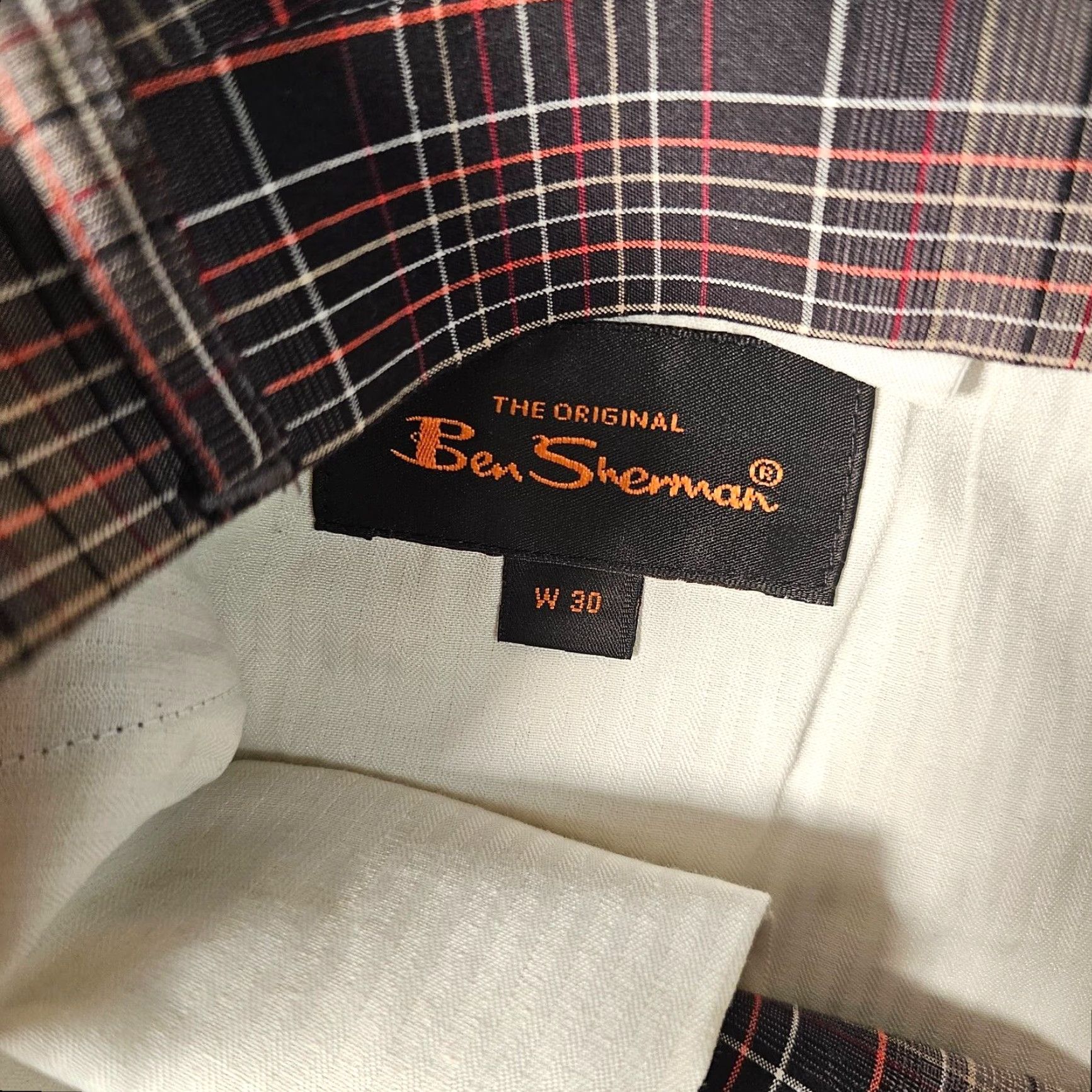 Ben Sherman VINTAGE Ben Sherman Shorts Men's Chino Beach Brown Plaid 32 11" Inseam Pockets Size US 32 / EU 48 - 3 Thumbnail