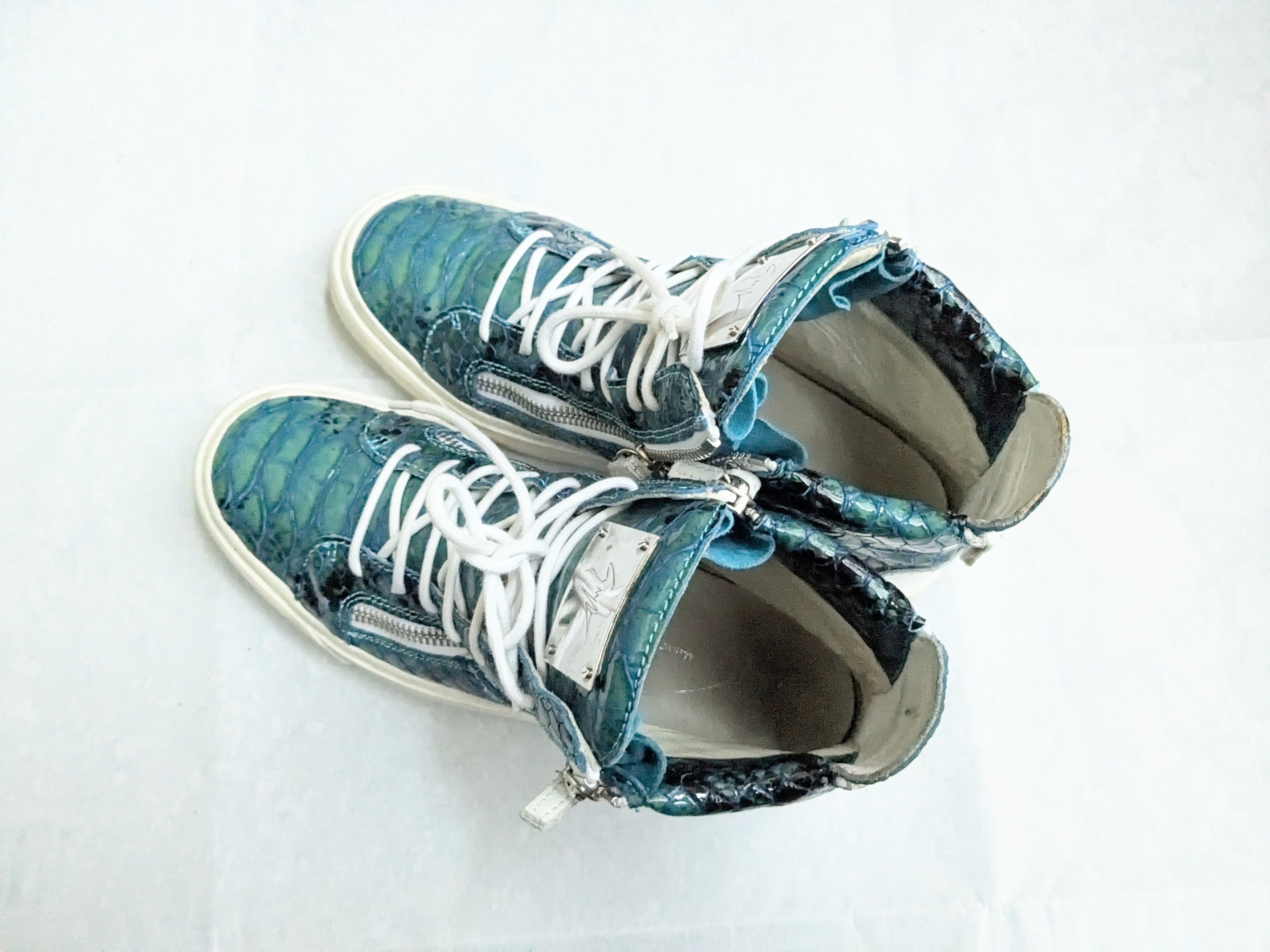 Giuseppe Zanotti Giuseppe Zanotti Sneakers Blue White 10 43 High Tops Snake Size US 10 / EU 43 - 12 Thumbnail