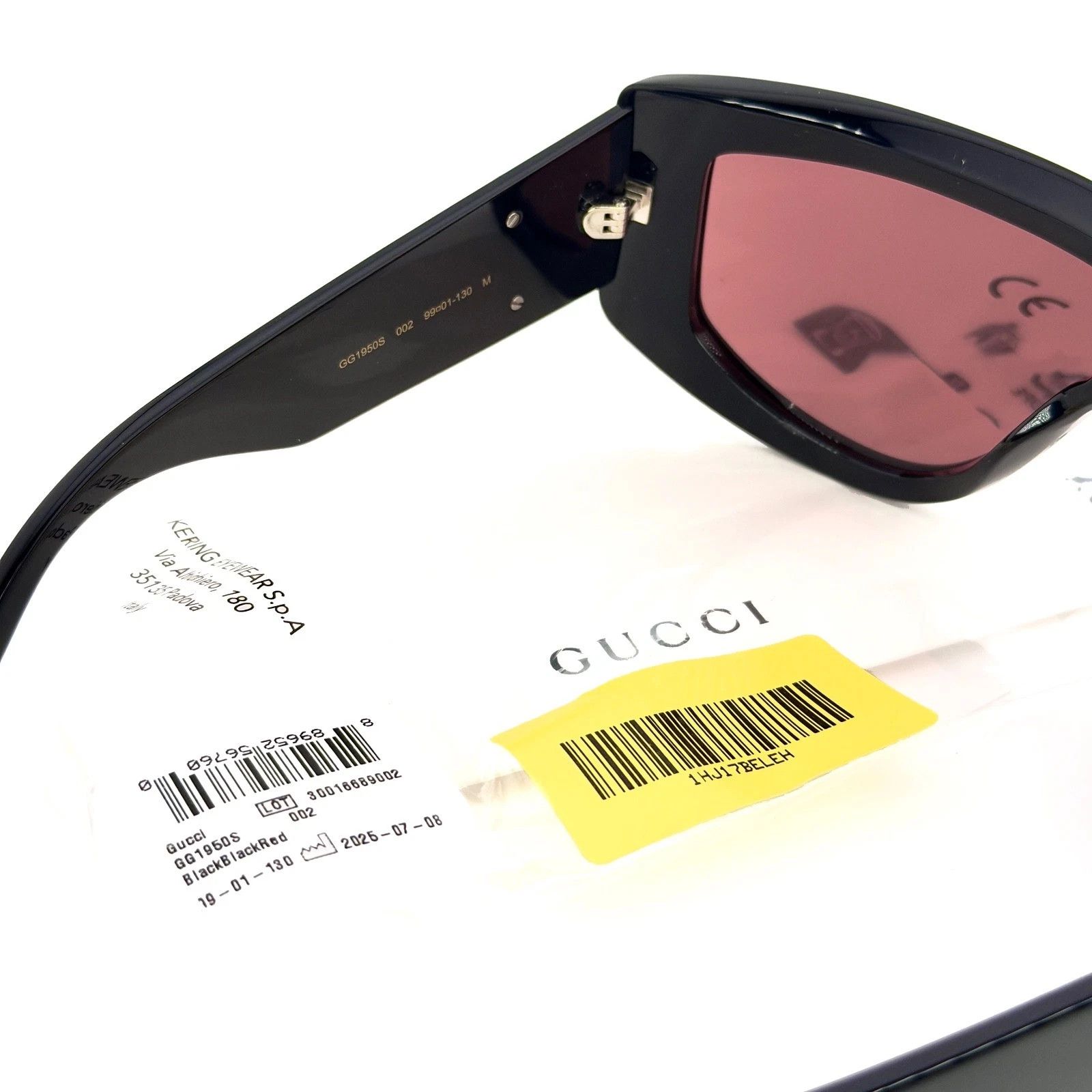 Gucci GUCCI GG1950S Black Red 1950 GG Logo Oversized Geometric 002 Size ONE SIZE - 6 Thumbnail