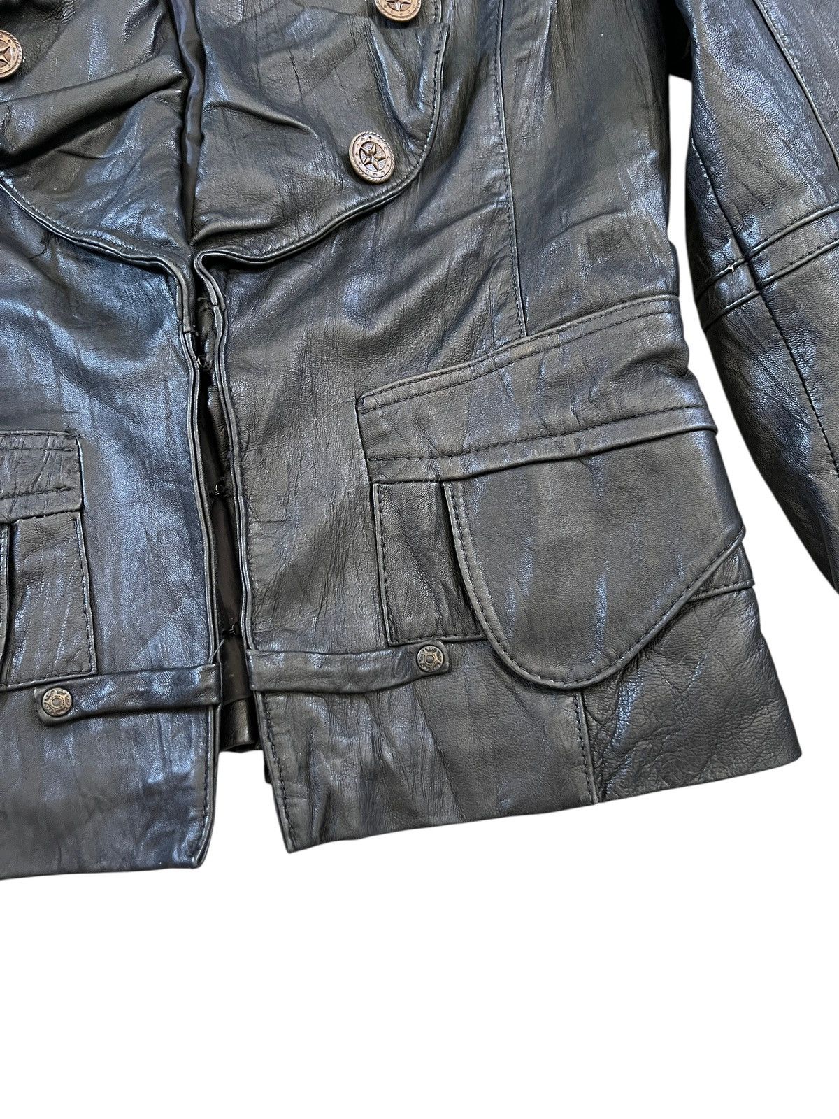 Genuine Leather Carlopik 🇮🇹 Steampunk Sheepskin Napoleon Leather Jacket Size XS / US 0-2 / IT 36-38 - 6 Thumbnail