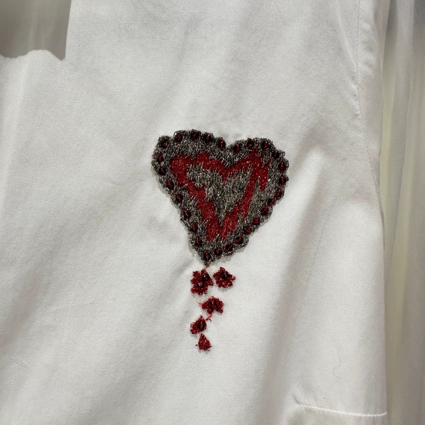 Christian Dior Monsieur CD apr628 white women's heart chest shirt 34 cotton Size XS / US 0-2 / IT 36-38 - 7 Thumbnail