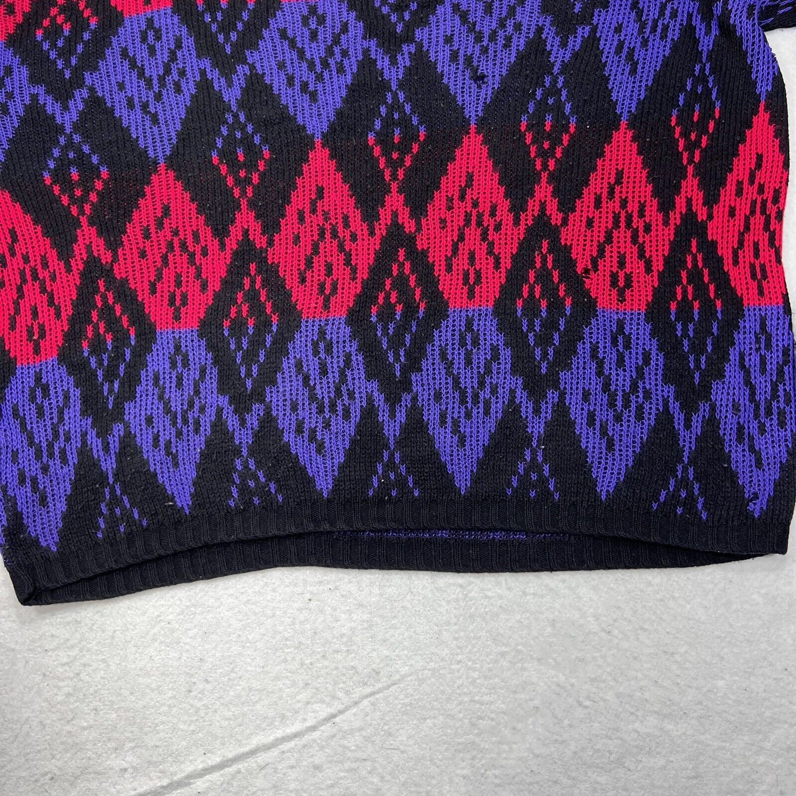 Vintage Vintage Croquet Club Medium Pink Purple Argyle Sweater Size M / US 6-8 / IT 42-44 - 6 Thumbnail