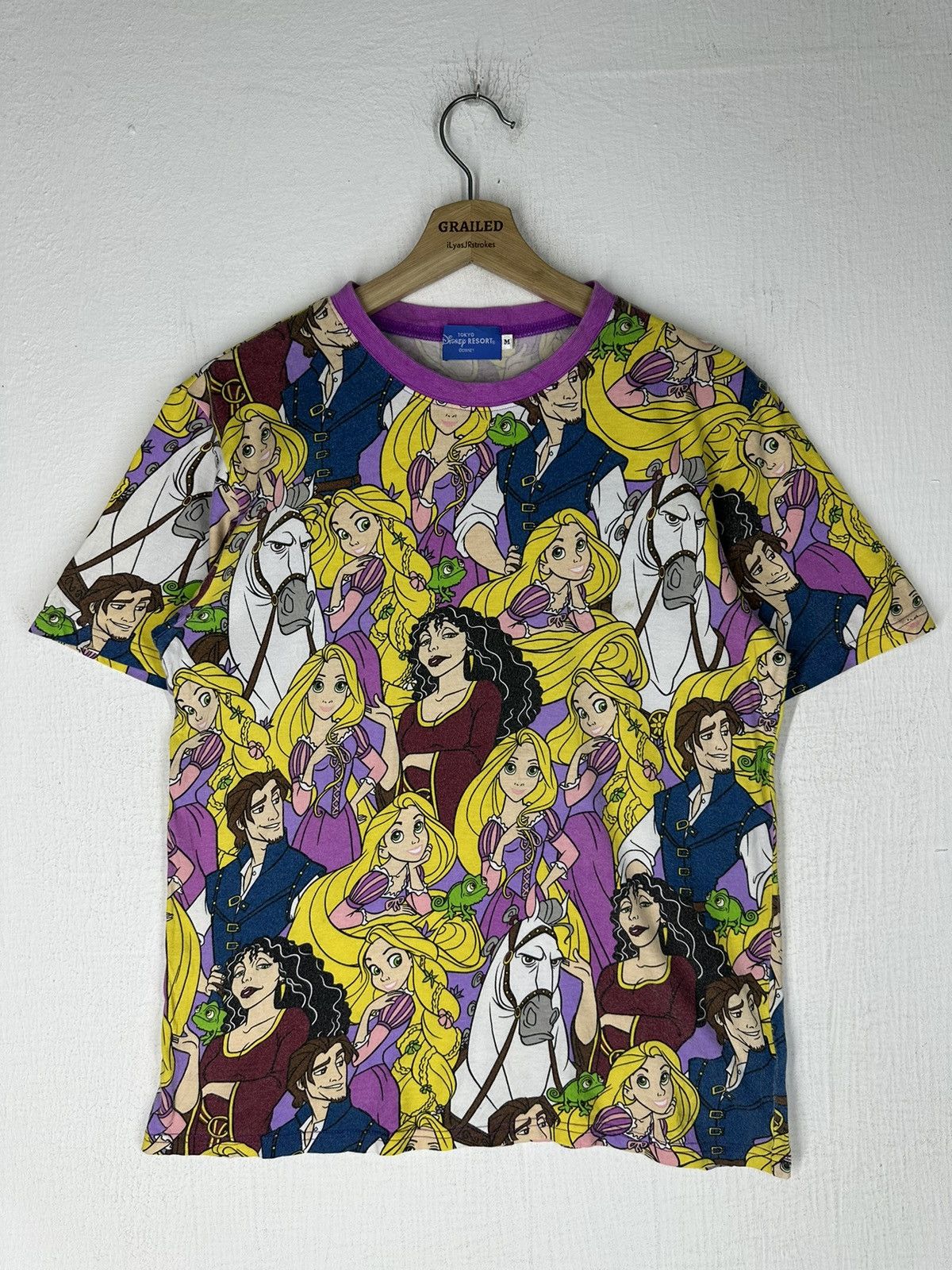 image of Disney All Over Print Alladdin Shirt Tee, Men's (Size Medium)