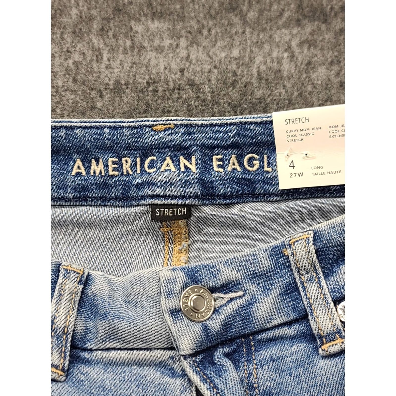 American Eagle Outfitters VINTAGE American Eagle Outfitters Jeans Womens 4 Long Curvy Mom High Rise Distressed 90s Grunge Black Denim 5-Pocket Mens Womens Girls Boys Size 27" / US 4 / IT 40 - 3 Thumbnail