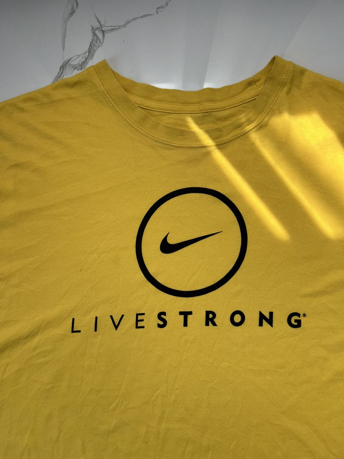 Nike × Vintage 90's NIKE LIVE STRONG DRI-FIT CENTR SWOOSH Y2K BIG LOGO TEE Size US XL / EU 56 / 4 - 3 Thumbnail