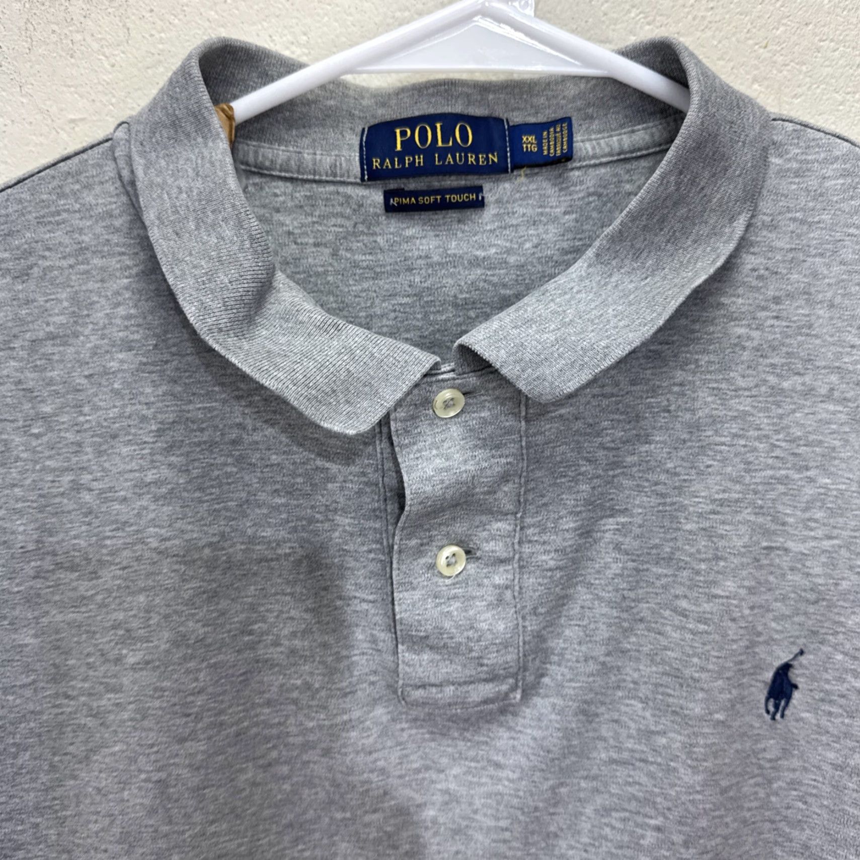 Ralph Lauren VINTAGE Ralph Lauren Polo Shirt Men's 2XL Gray Cotton Short Sleeve Casual Golf Summer Men Size US XXL / EU 58 / 5 - 3 Thumbnail