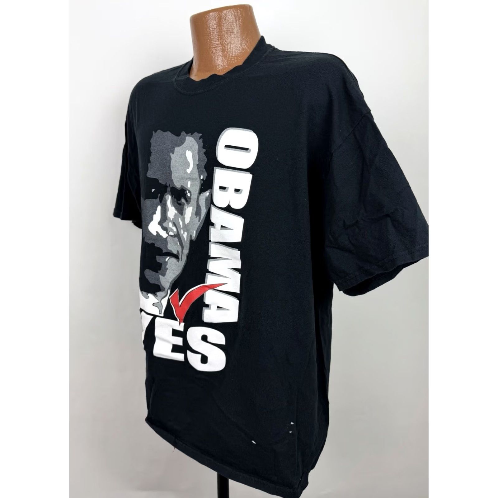 Jerzees VINTAGE Obama Shirt Mens XL 2008 Presidential Election Tee Black Y2K Size US XL / EU 56 / 4 - 6 Thumbnail