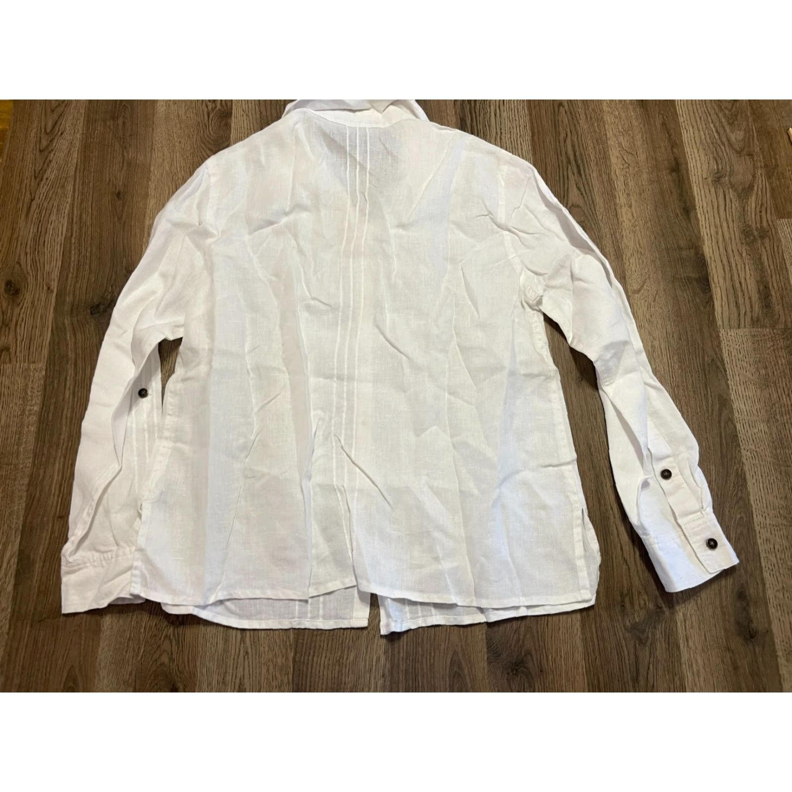 Vintage Style&Co. Shirt, Women's Size 10, White, Button-Up, Long Sleeve, Casual, Regular, Fall/Spring/Summer, Women, Style&Co. Size L / US 10 / IT 46 - 2 Thumbnail