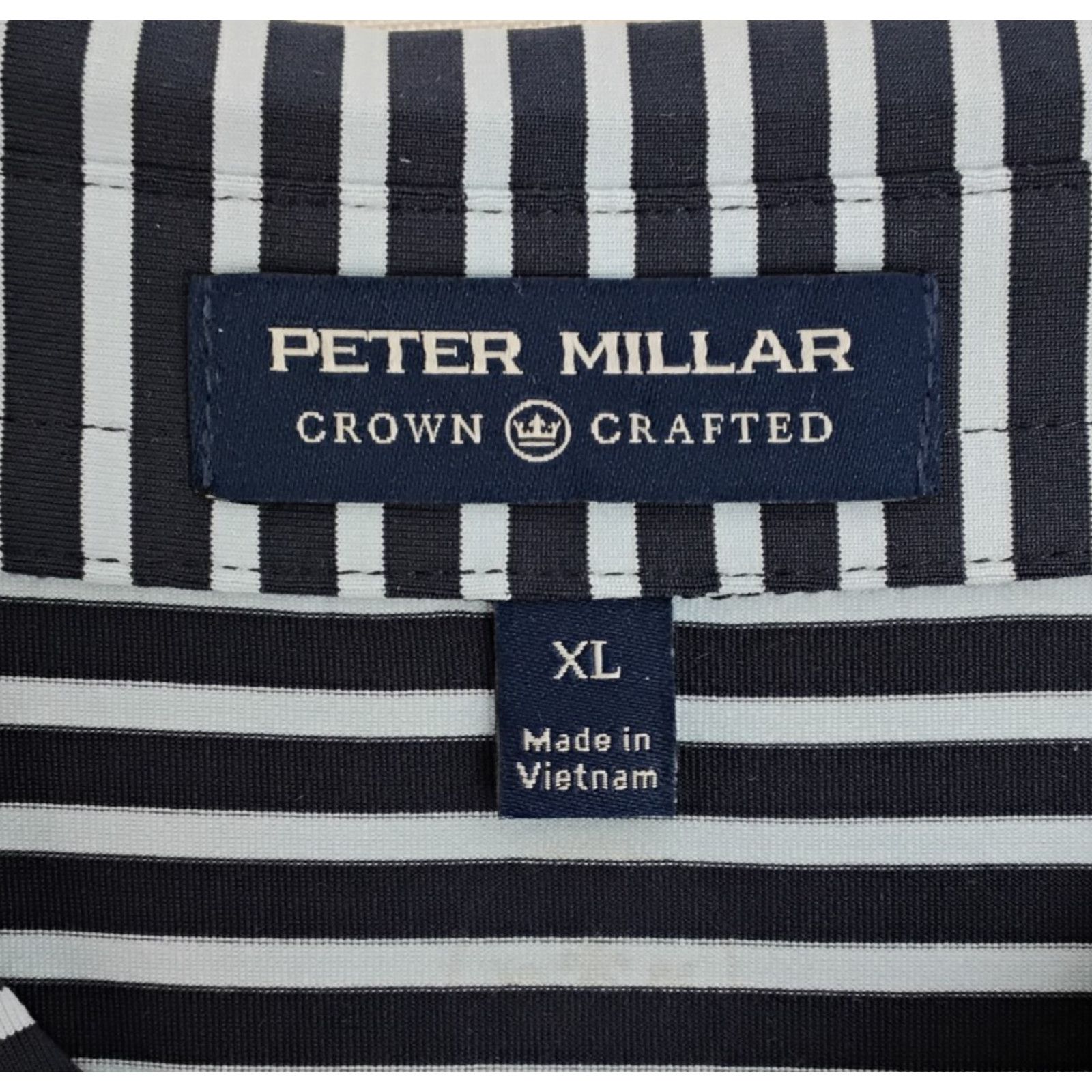 Peter Millar Peter Millar Crown Crafted Golf Shirt Men's XL Blue Striped Size US XL / EU 56 / 4 - 9 Thumbnail