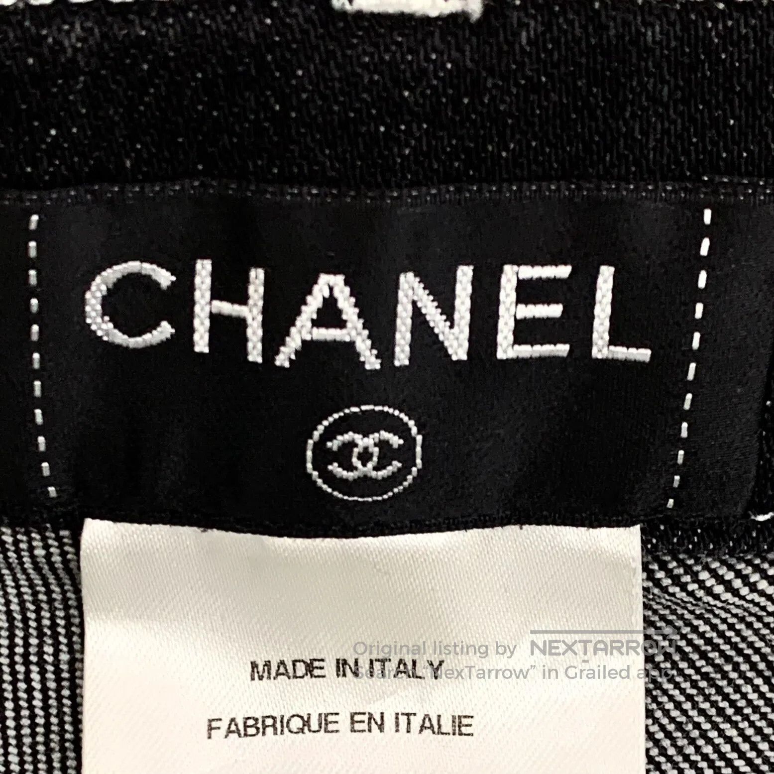 Chanel Chanel Black camellia lace hem cotton casual denim long pa Size 35" - 5 Thumbnail