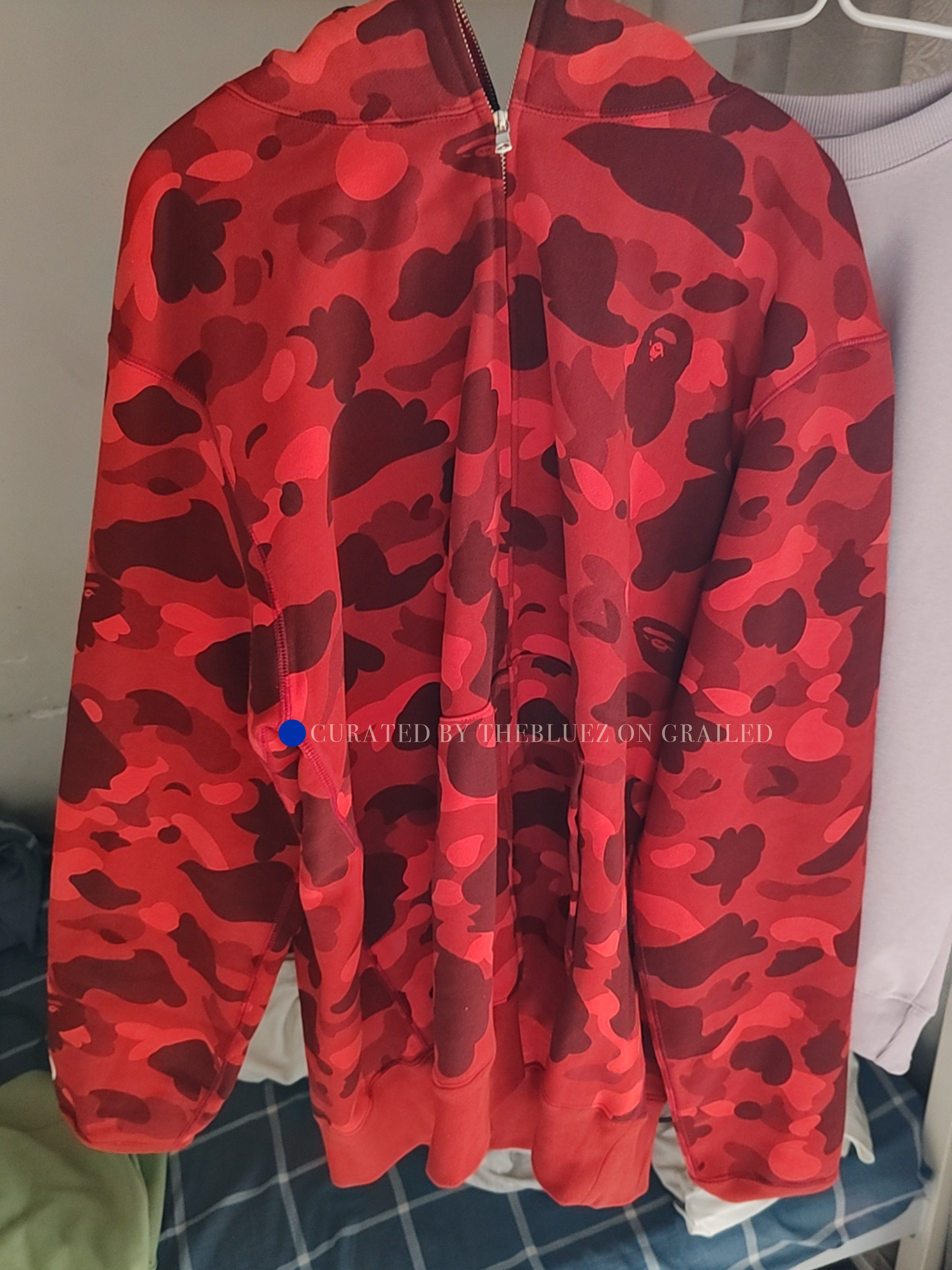 Bape Red Camouflage Zip-Up Hoodie Size US XXL / EU 58 / 5 - 1 Thumbnail