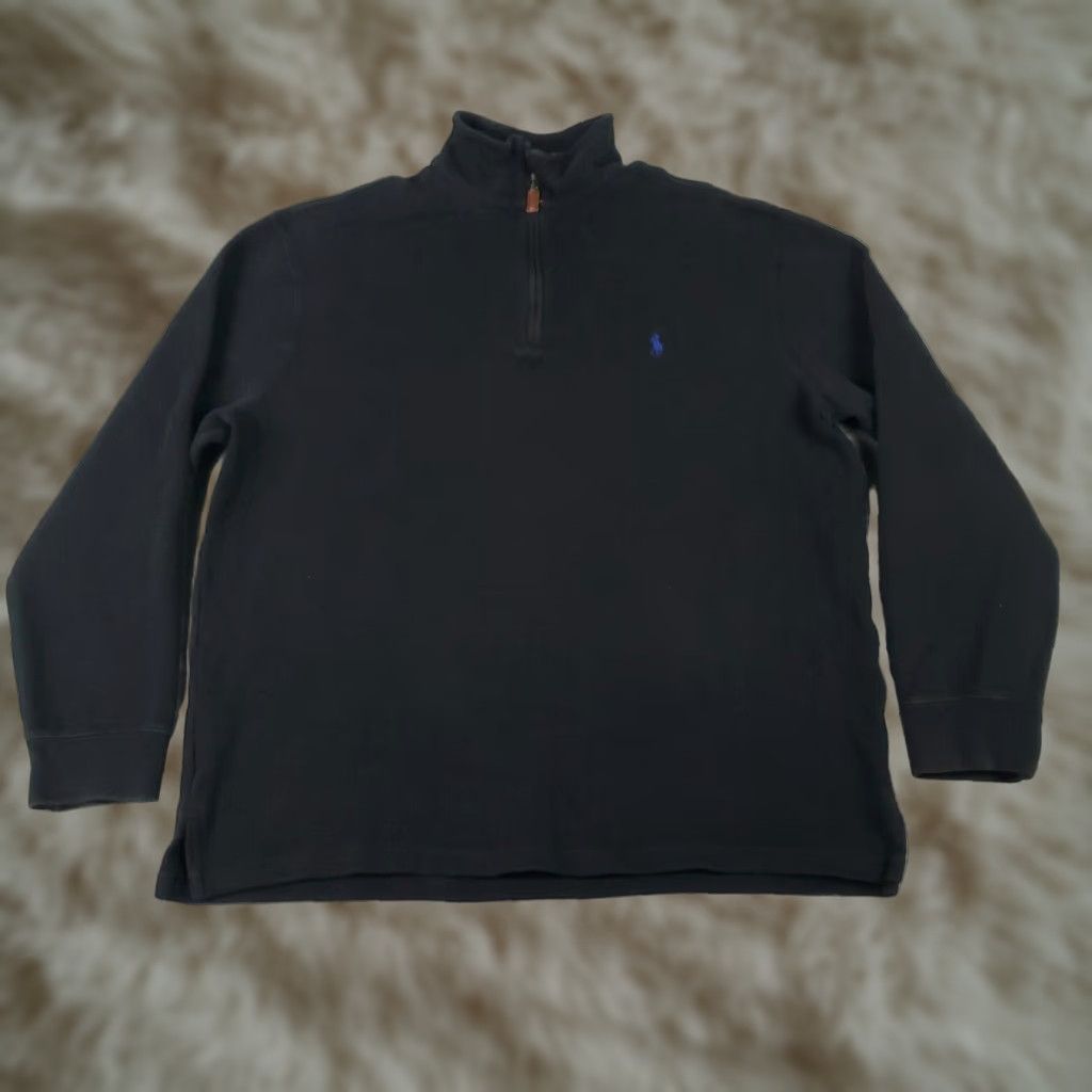 Ralph Lauren Ralph Lauren Mens XL Black Pony 1/4 Zip Pullover Sweatshirt Casual Sweater Size US XL / EU 56 / 4 - 1 Thumbnail