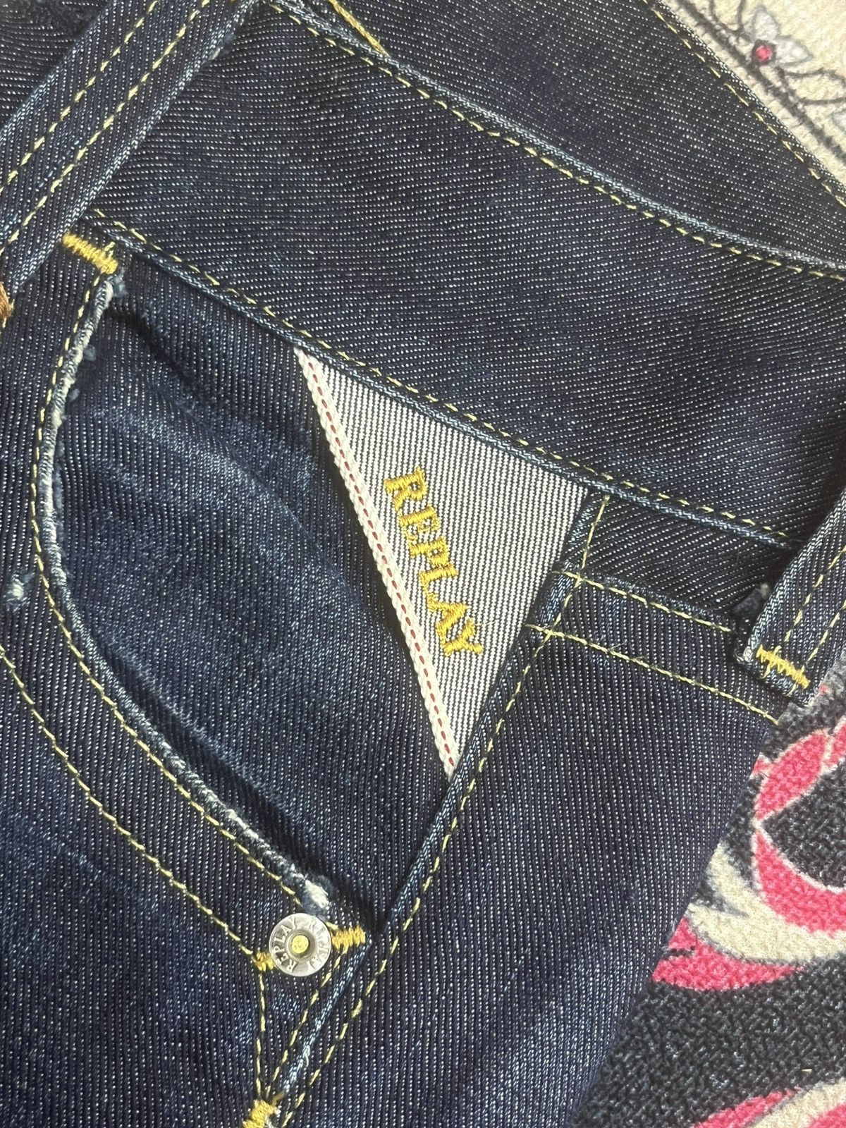 Replay Vintage Replay Dark Blue Faded Washed Frayed Leg Flare Jeans Size 26" / US 2 / IT 38 - 6 Thumbnail