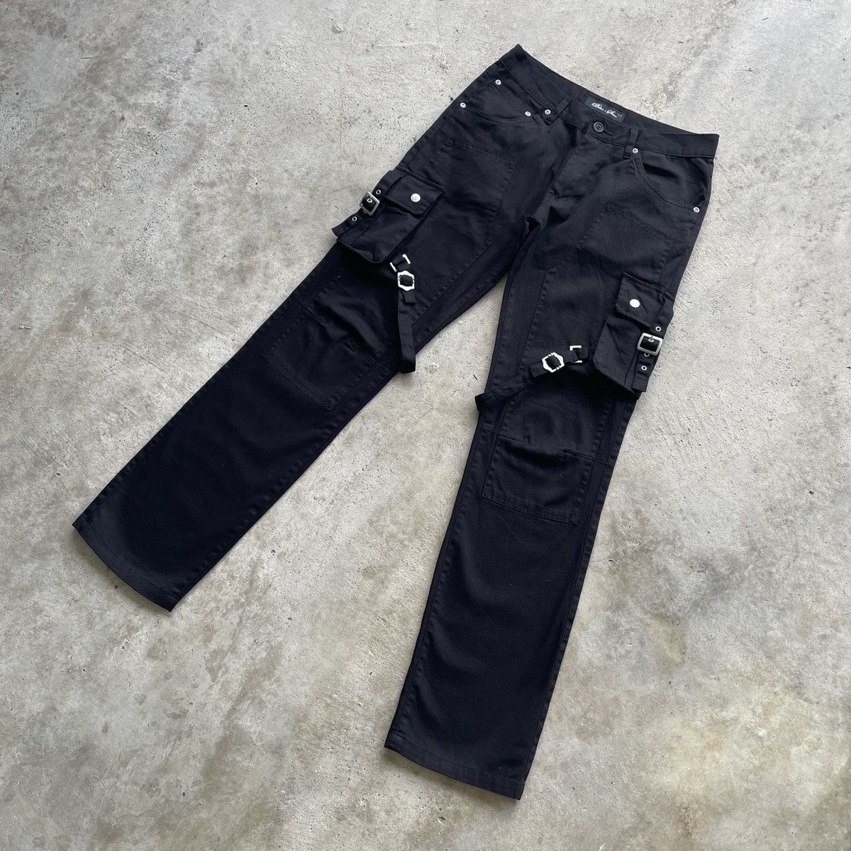 If Six Was Nine Japanese Brand Black BONDAGE Cargo Pants Double Knee W30 Size US 30 / EU 46 - 3 Thumbnail