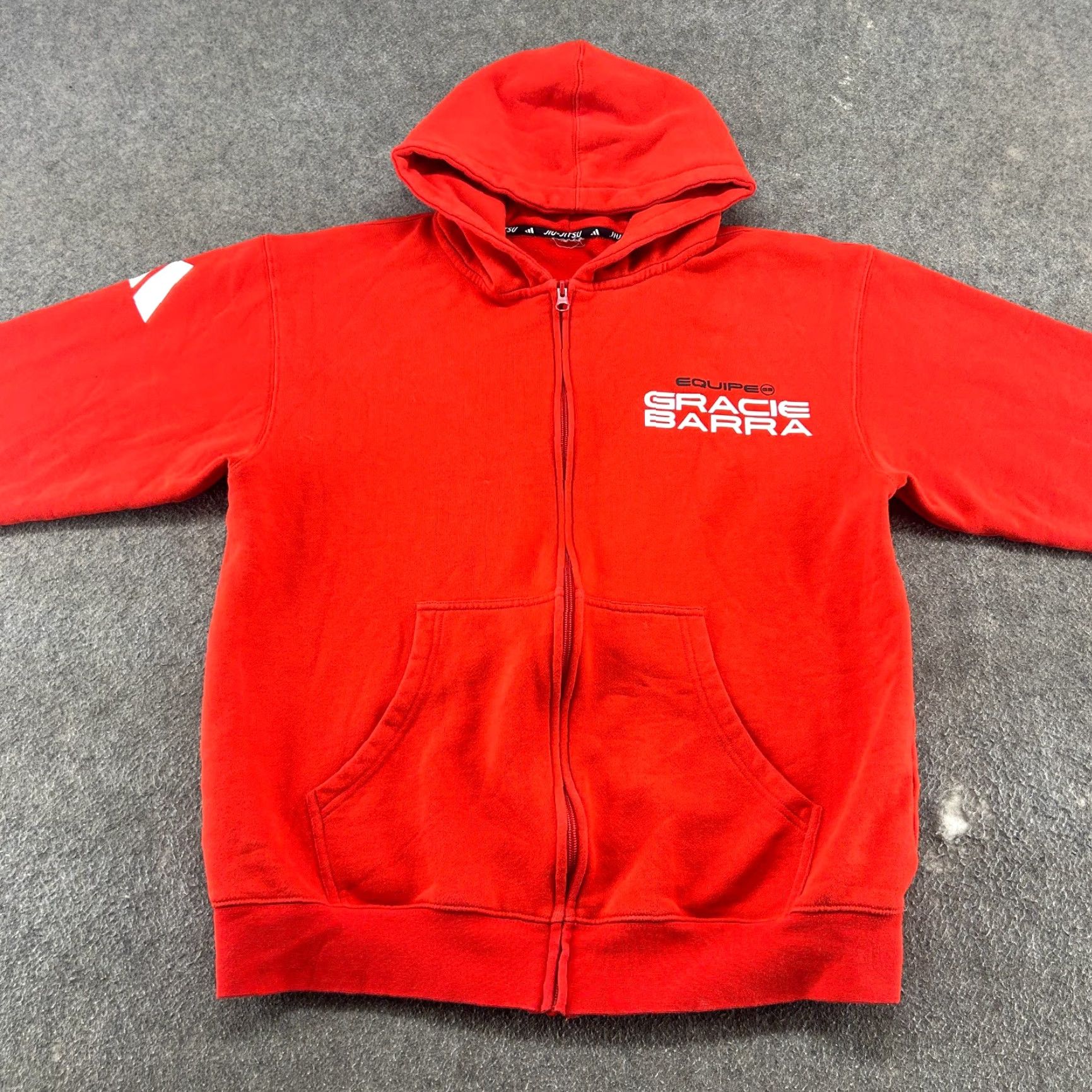 Adidas Gracie Barra Jiu Jitsu Hoodie Mens L Red Adidas Full Zip Sweatshirt Size US L / EU 52-54 / 3 - 4 Thumbnail