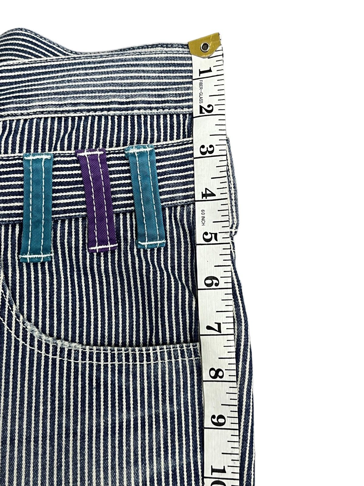 Von Dutch 🔥90’s VON DUTCH Double Waist Hickory Stripes Denim Shorts Size US 30 / EU 46 - 12 Thumbnail