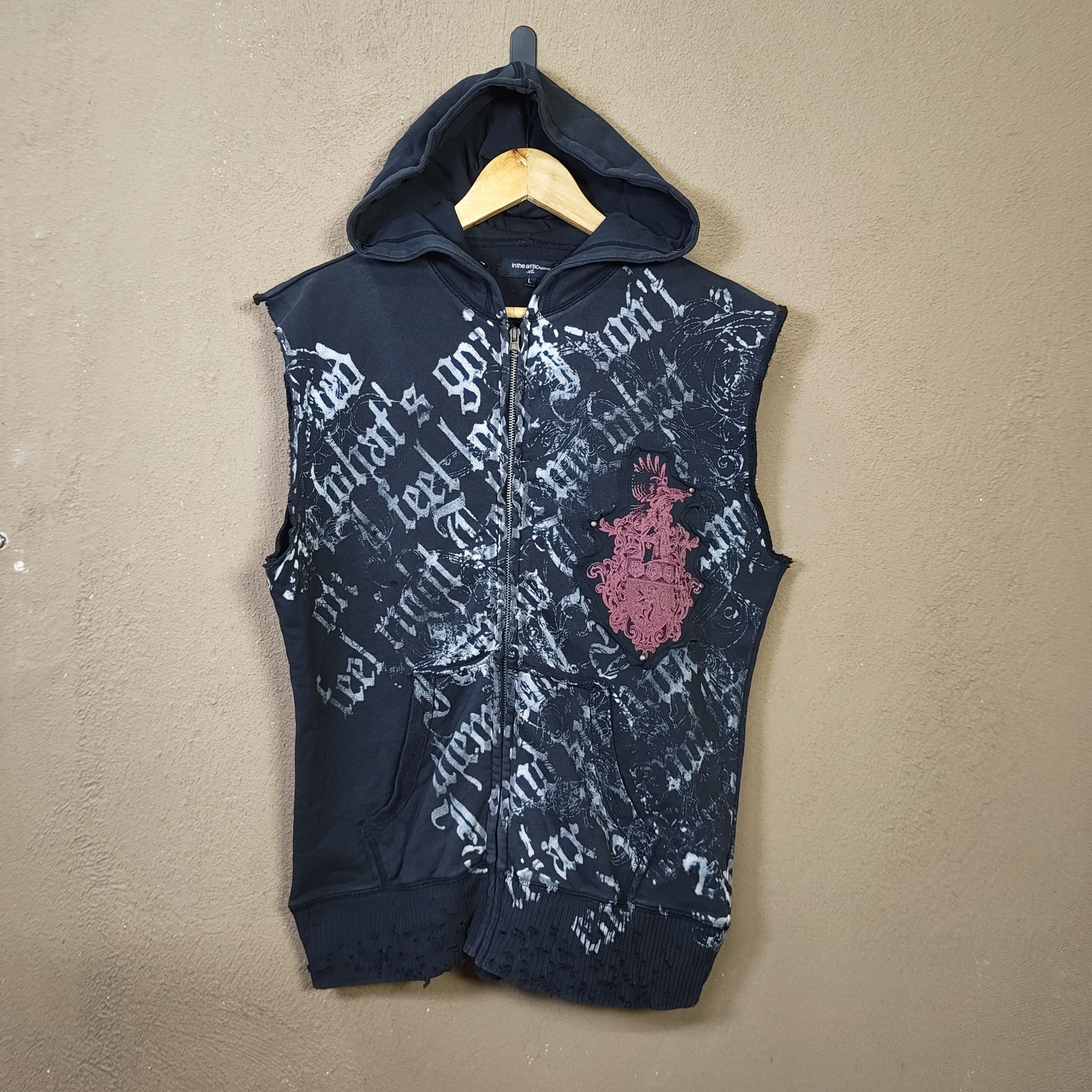 In The Attic 2000s In The Attic - Skull Zip Hoodie Gothic Punk Y2k