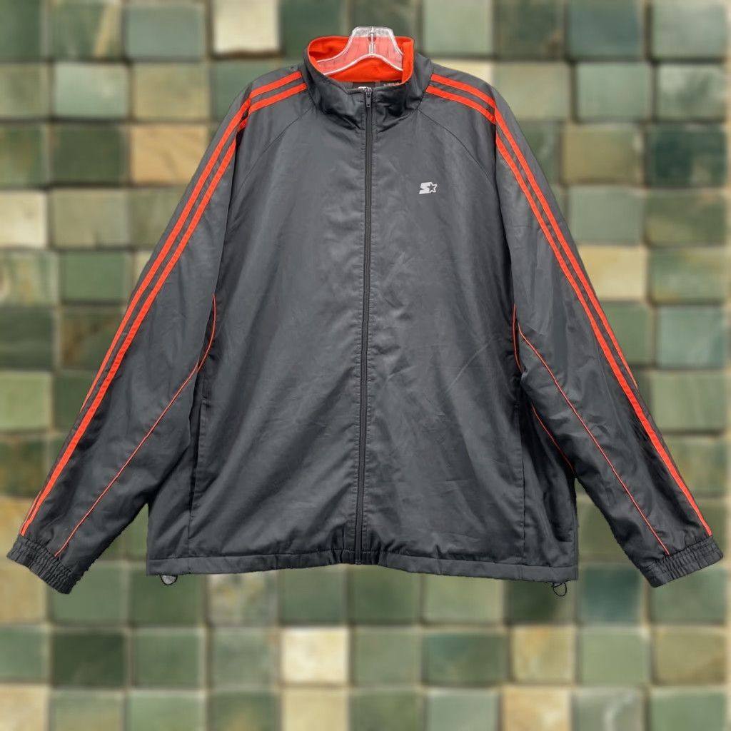 Starter Starter Track Jacket Men XL Orange Gray Sportswear Basketball Hip Hop Streetwear Jacket Size US XL / EU 56 / 4 - 1 Thumbnail