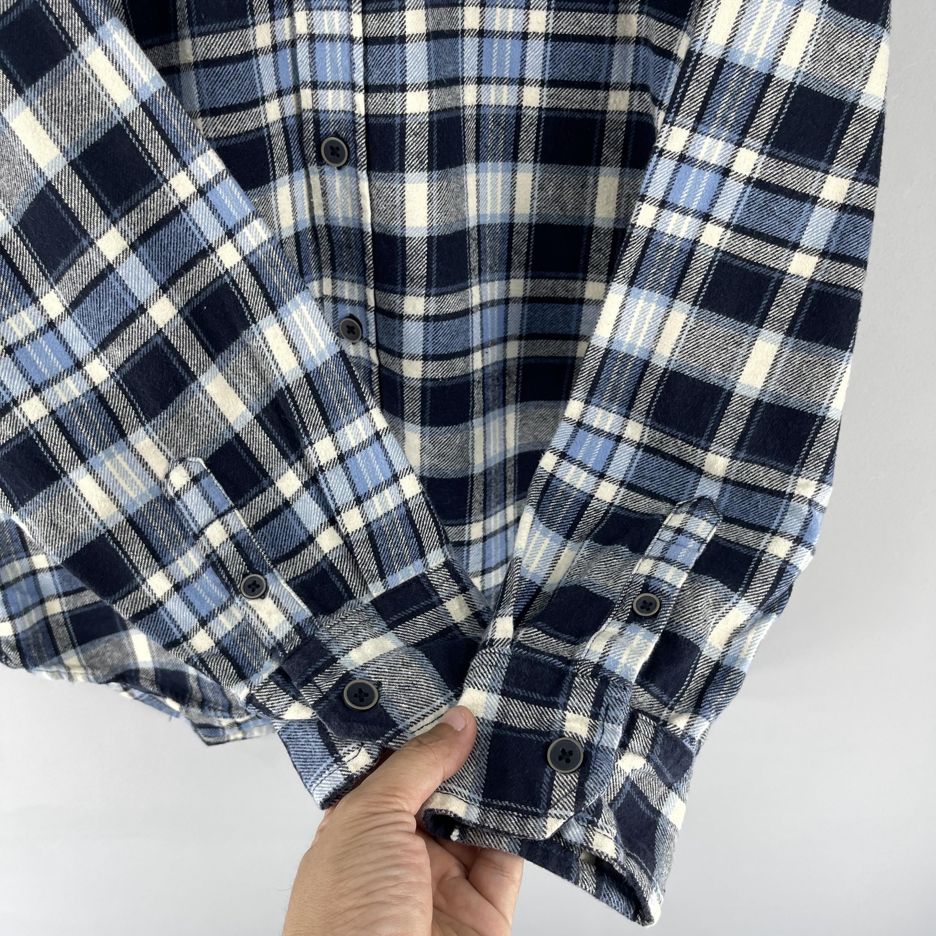Flannel Jachs Checkered Blue Tartan Double Pocket Minimalist Flannel Size US L / EU 52-54 / 3 - 5 Thumbnail