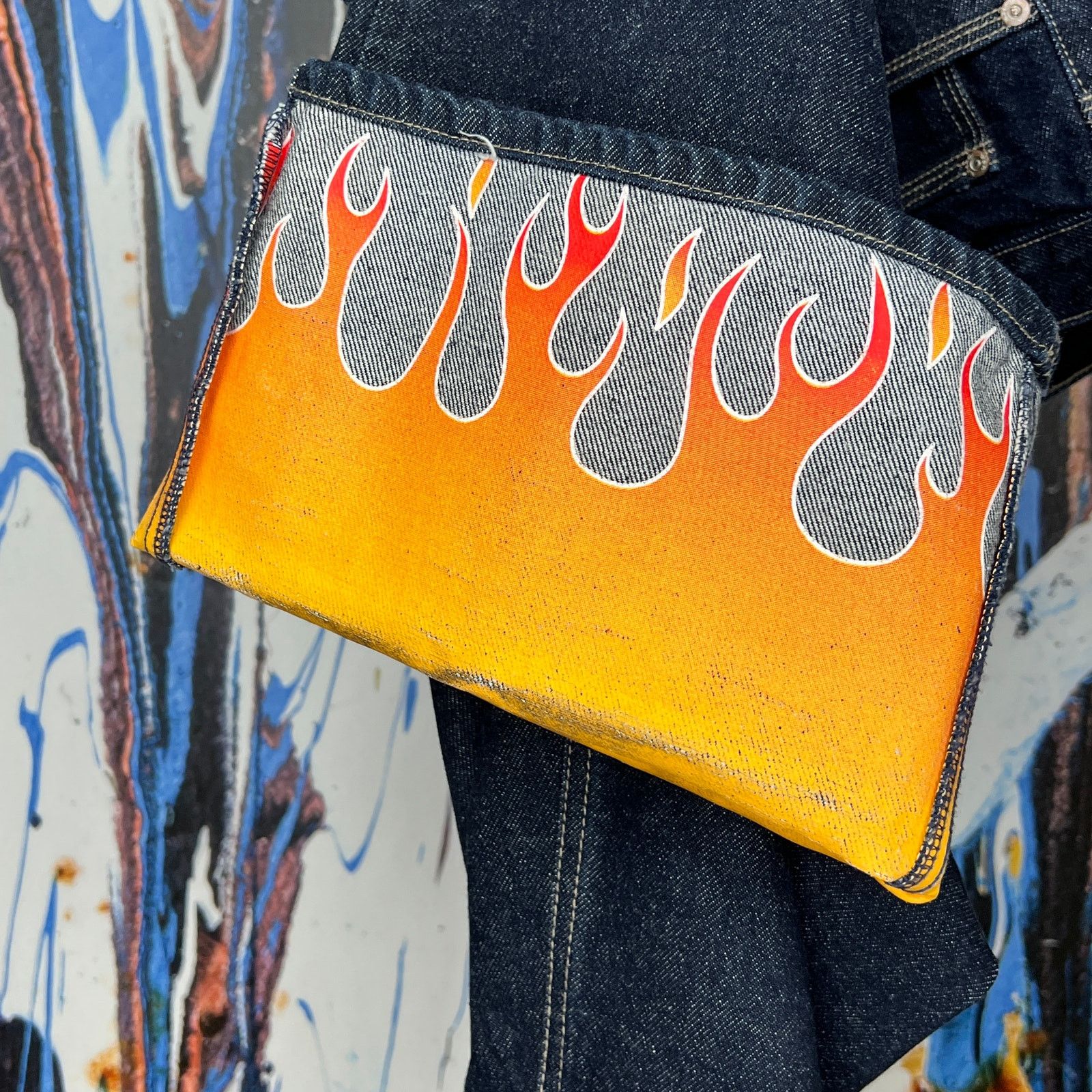 Vintage × Von Dutch Vintage Von Dutch Rare Screenprinted Rockabilly Flame Jeans Size US 36 / EU 52 - 7 Thumbnail