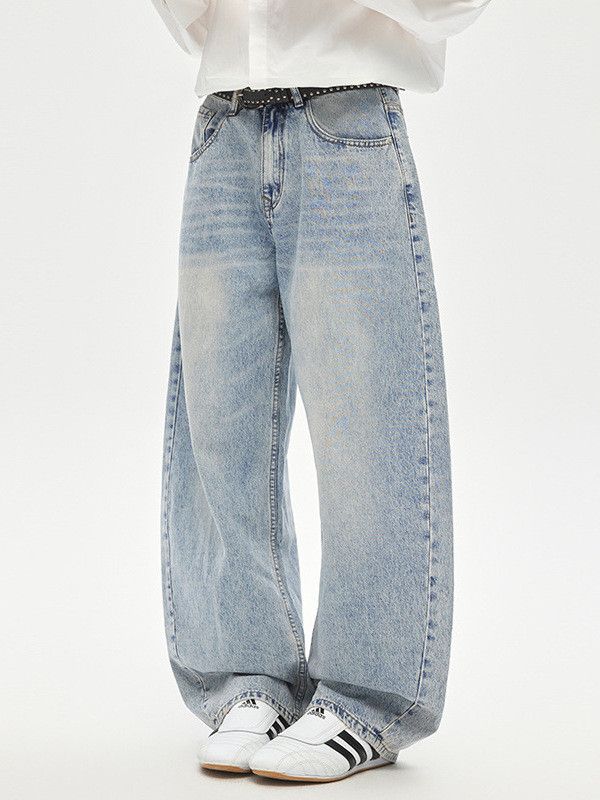 Vintage Men's American Distressed Whiskered Loose-Fit Jeans Size US 32 / EU 48 - 2 Thumbnail