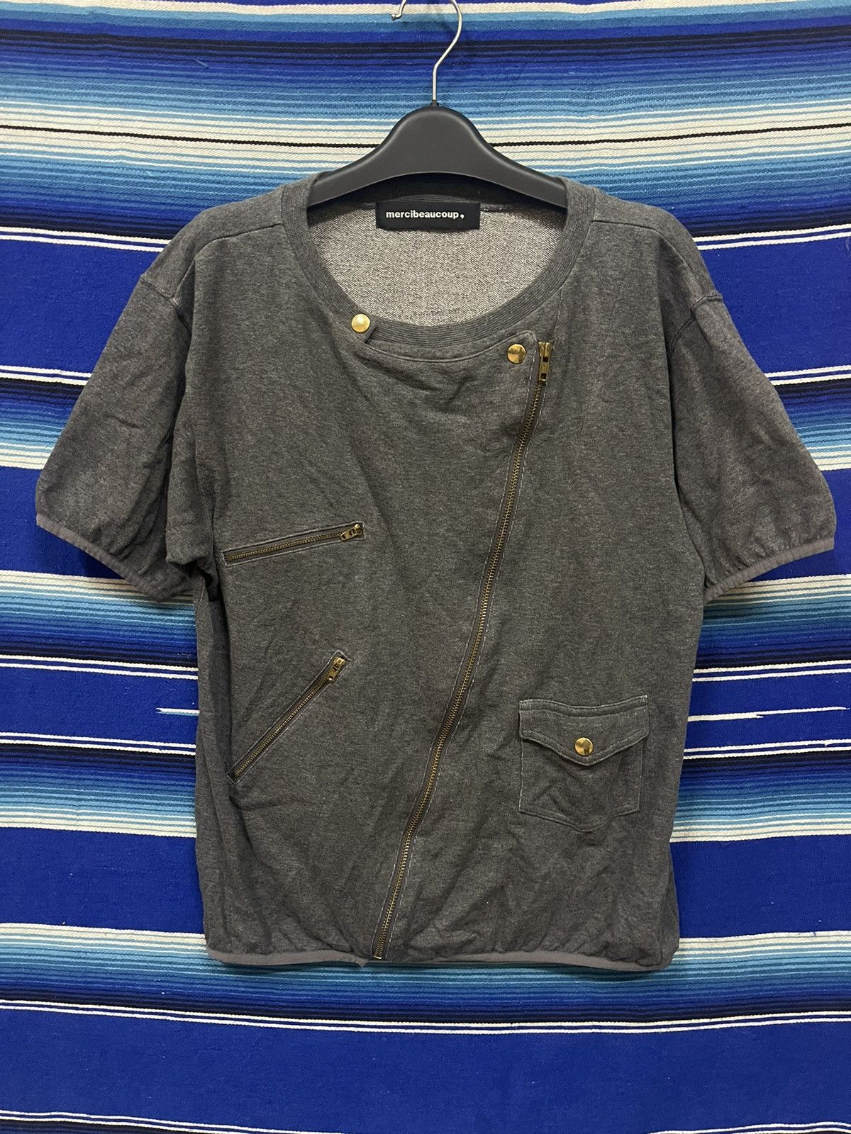 🔥VERY RARE mercibeaucoup Full Zipper By Issey Miyake Tee