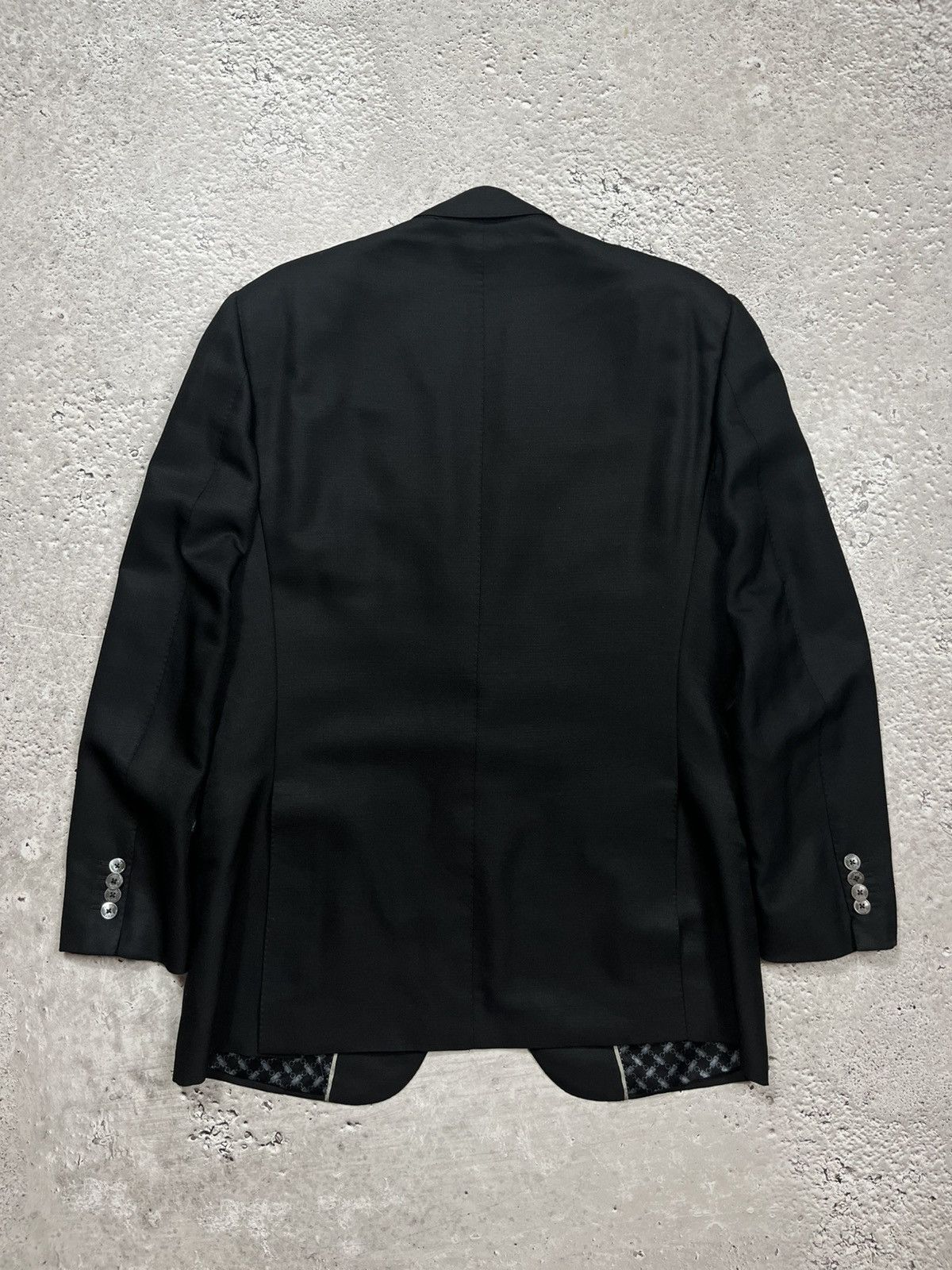 Zilli Zilli Paris R48 Black Wool Silk Blazer with Logo Lining Size 38R - 11 Thumbnail