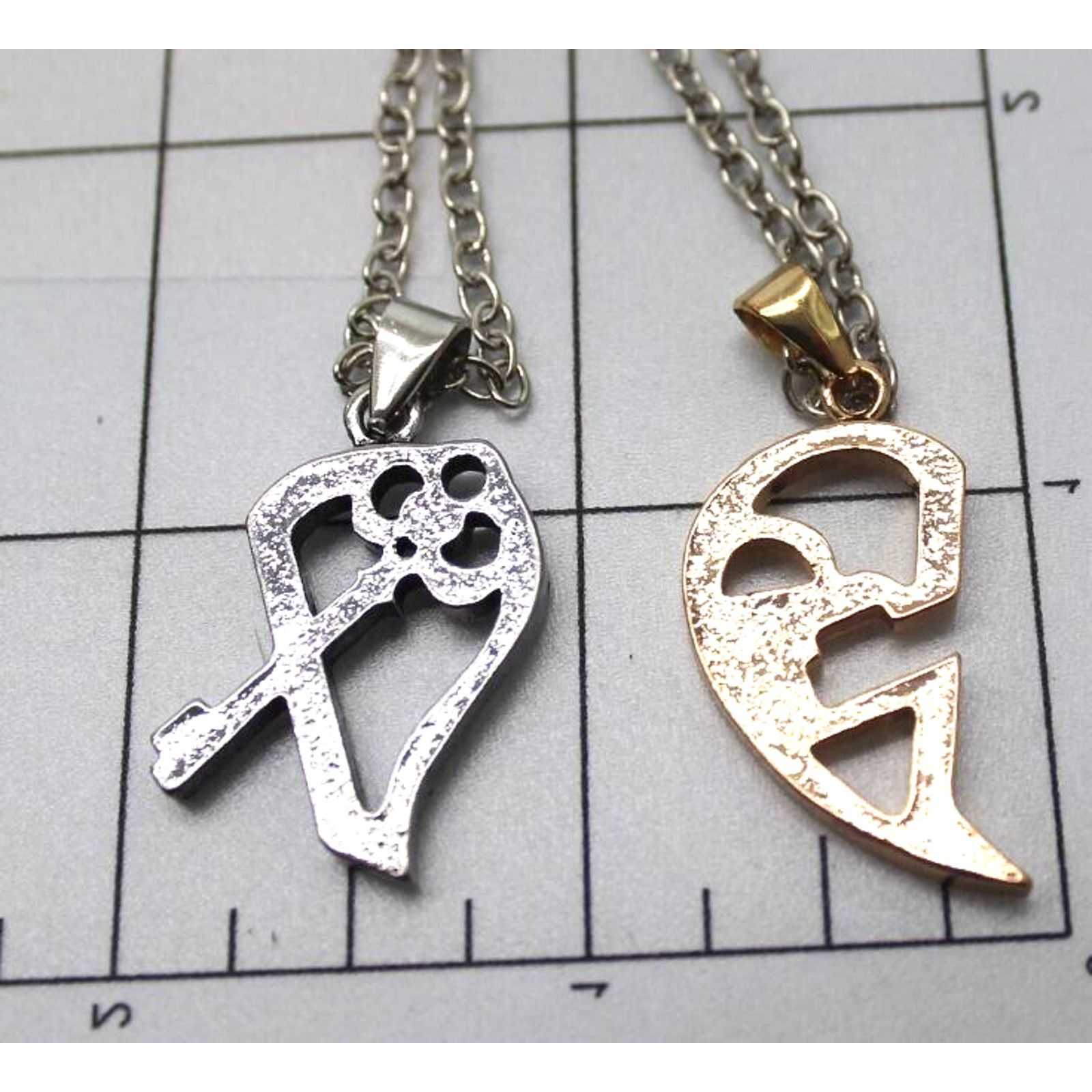 Other I Love You Pendant Necklace Interlocking Heart Key 2 Piece Size ONE SIZE - 2 Thumbnail