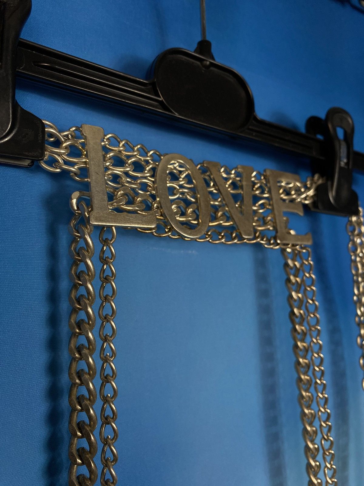 Japanese Brand × Vintage Metal Chain Belt y2k “Love” D&G style Size ONE SIZE - 5 Thumbnail
