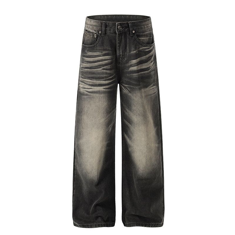 Vintage American retro distressed whiskered lightning wash jeans Size US 32 / EU 48 - 1 Thumbnail
