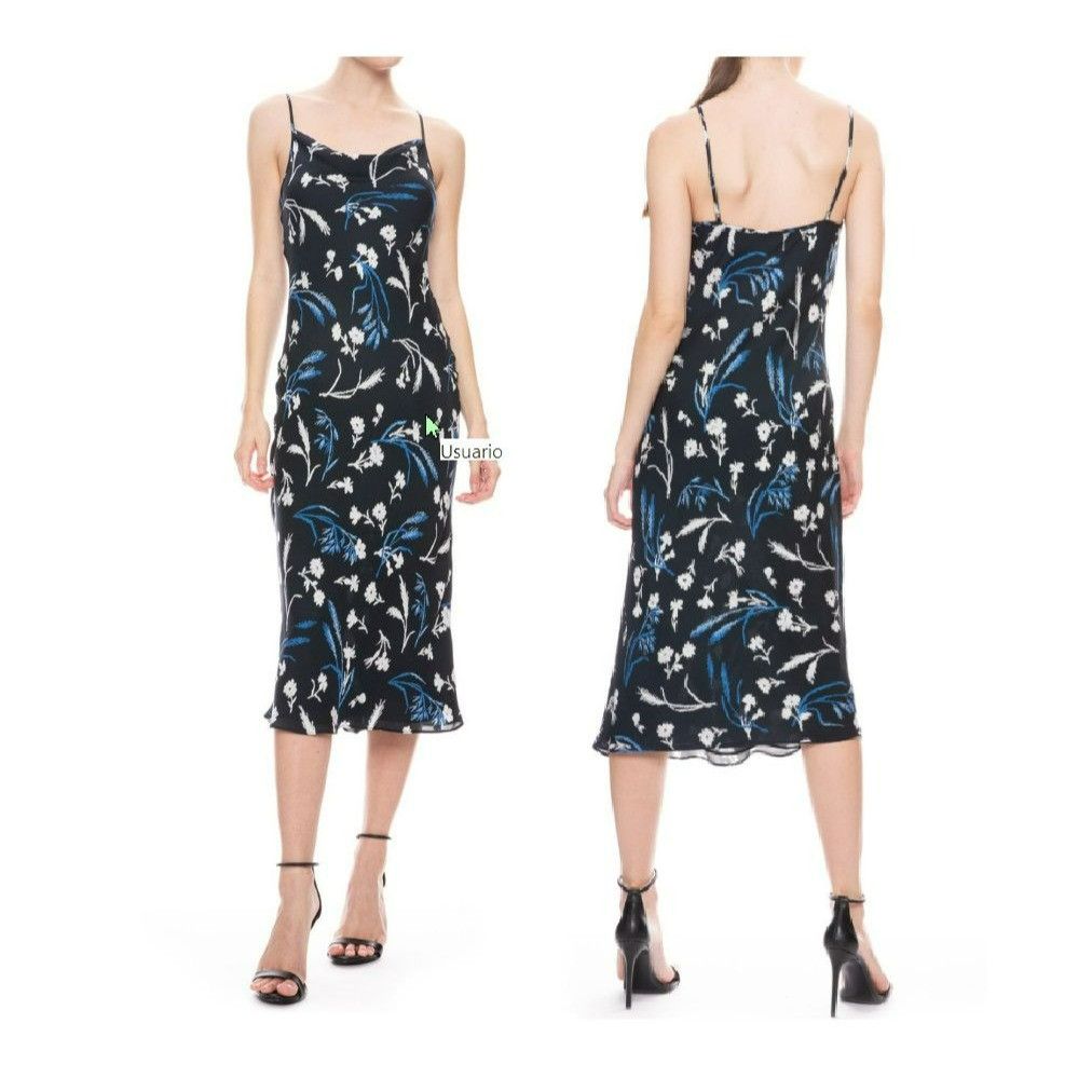 ✨Joie Sz XS floral satin Dress with gentle cowl straight nec