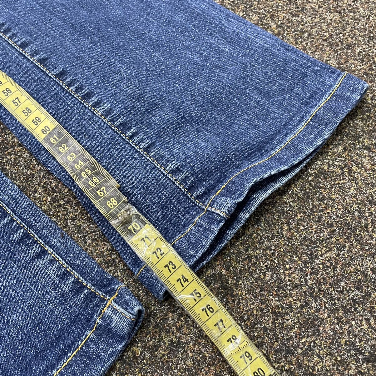 Vintage Y2K Baggy Wide Leg Faded Bootcut Jeans Streetwear Blue Logo Size 32" / US 10 / IT 46 - 7 Thumbnail