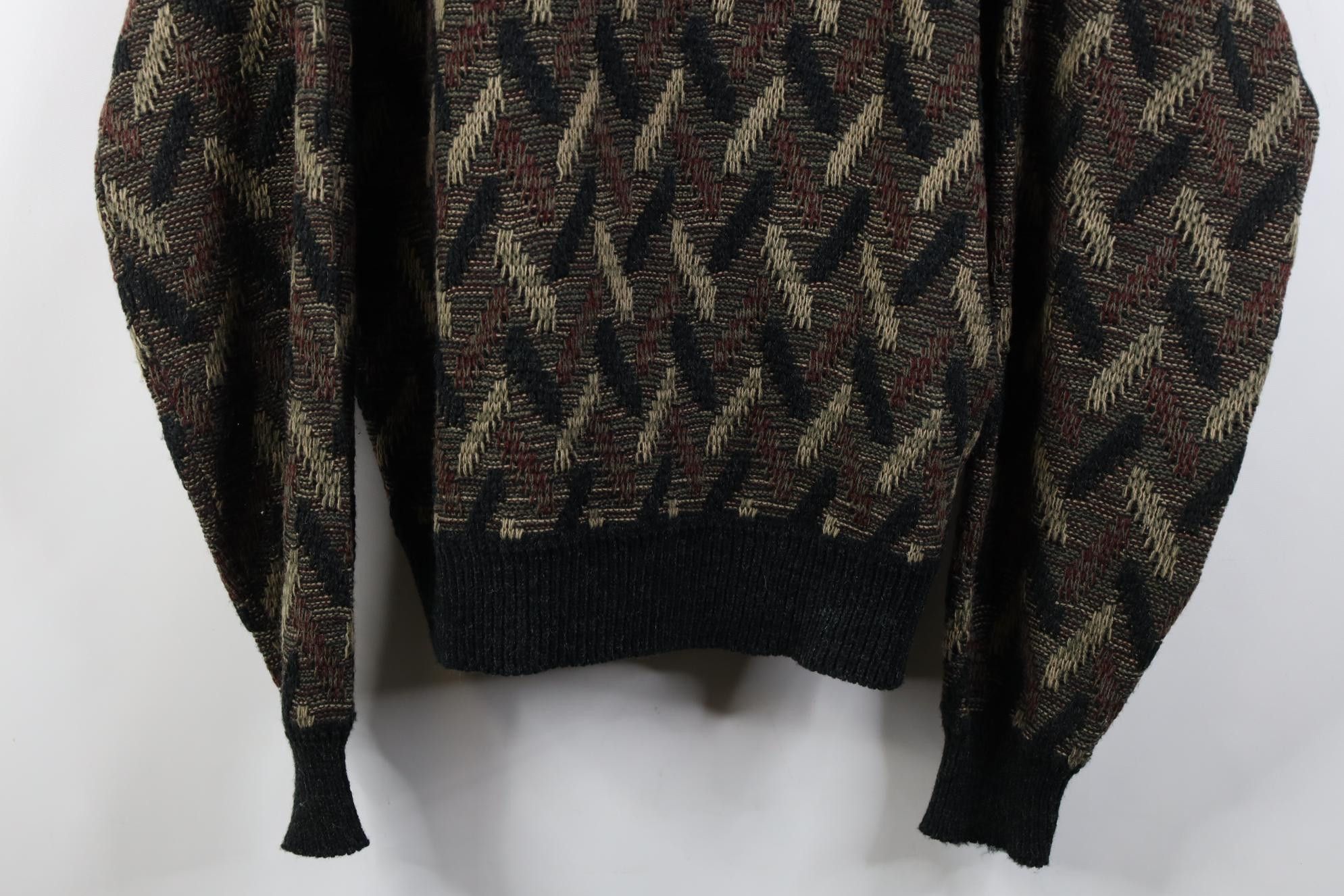 Vintage Vintage 90s Streetwear Knit Earth Tone Zig Zag Sweater Size US XL / EU 56 / 4 - 3 Thumbnail