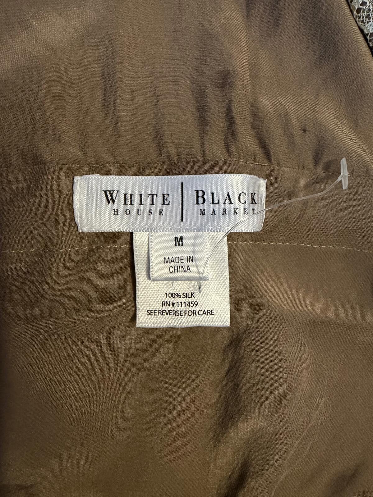 Other White House Black Market Brown Silk Sleeveless Top Lace Med Size M / US 6-8 / IT 42-44 - 2 Thumbnail