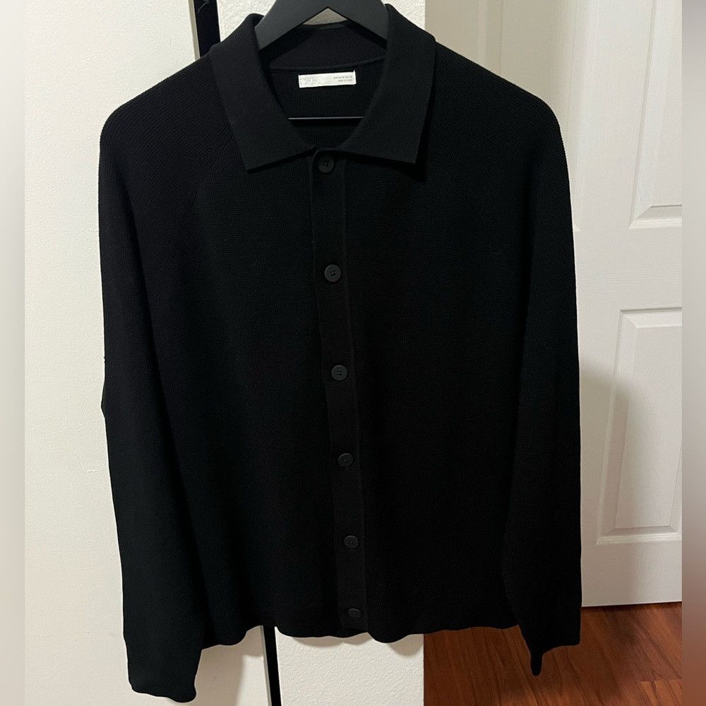 Zara Zara Men Textured Knit Polo Cardigan Size US M / EU 48-50 / 2 - 1 Thumbnail